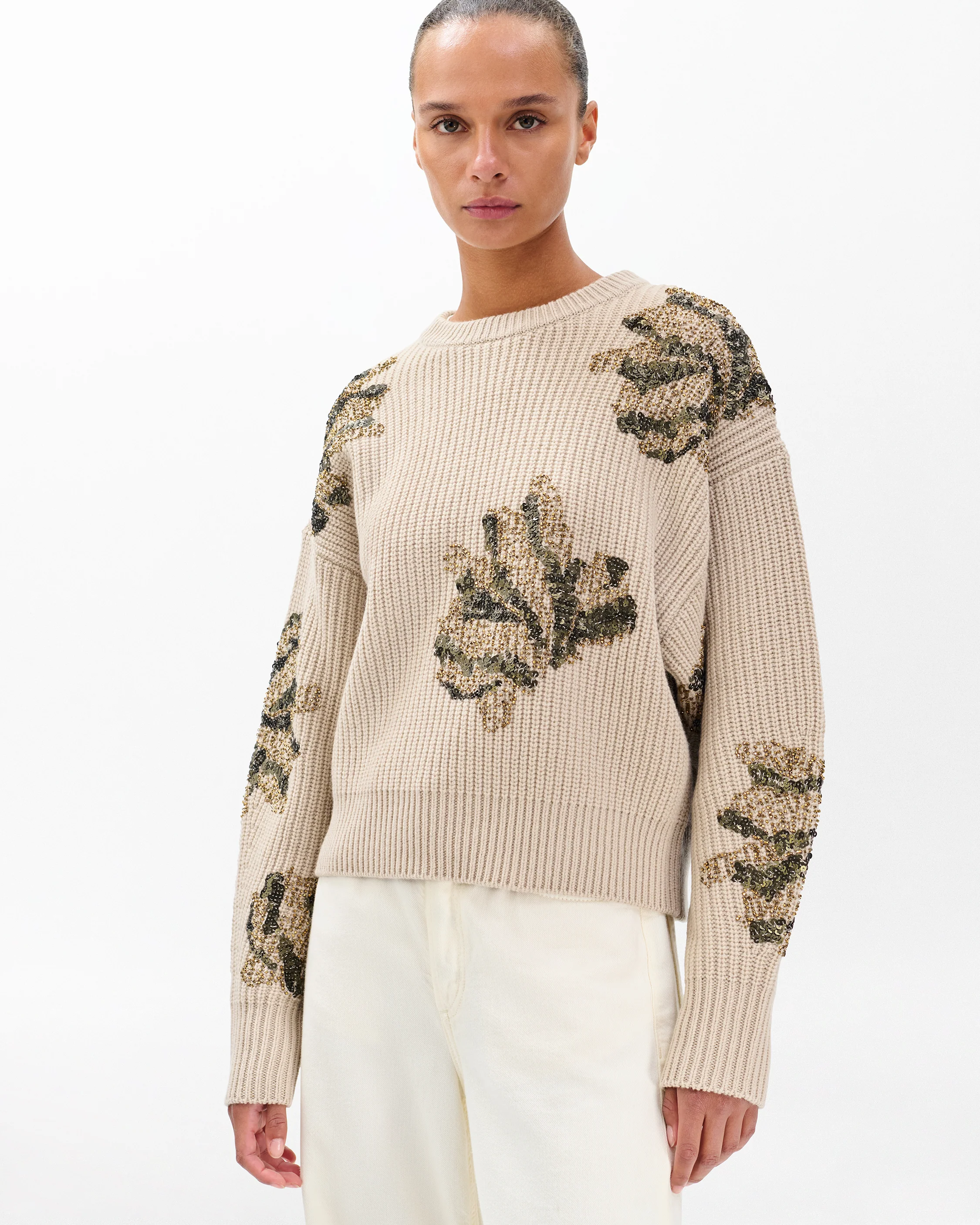 Julie Sequined Wool Sweater