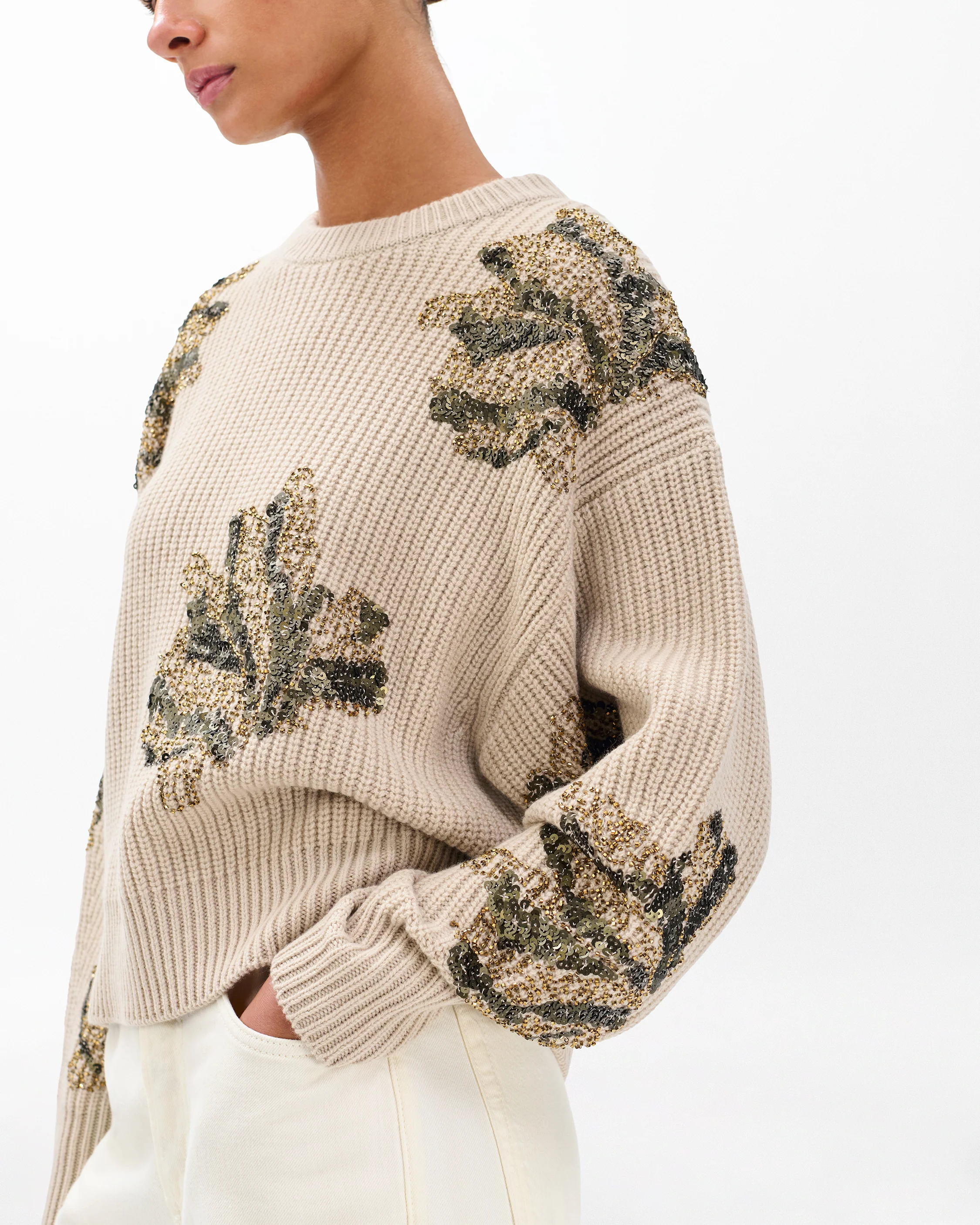 Julie Sequined Wool Sweater - Image 4