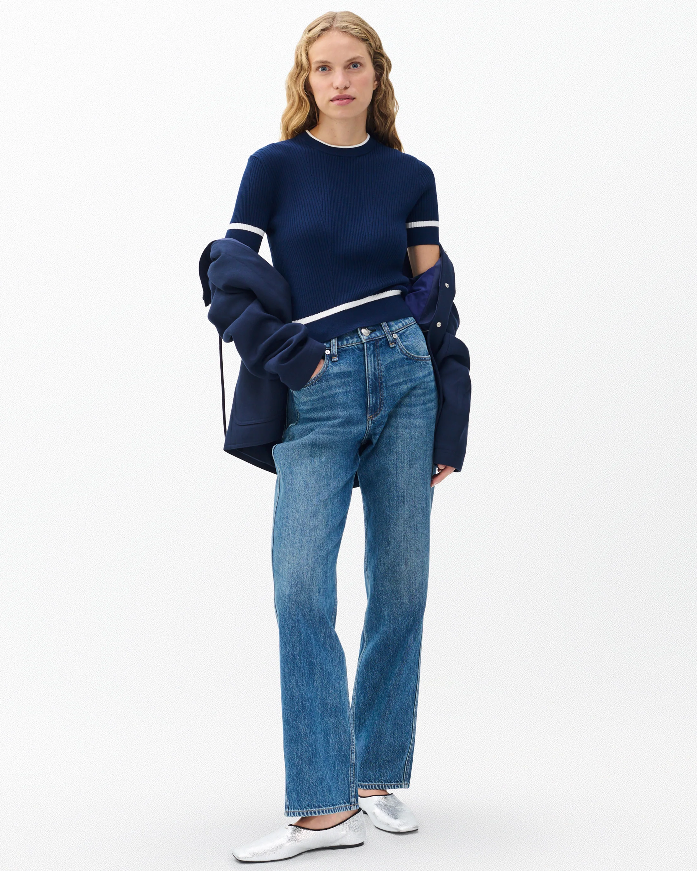 Kassy Ribbed Short-Sleeve Sweater - Image 3