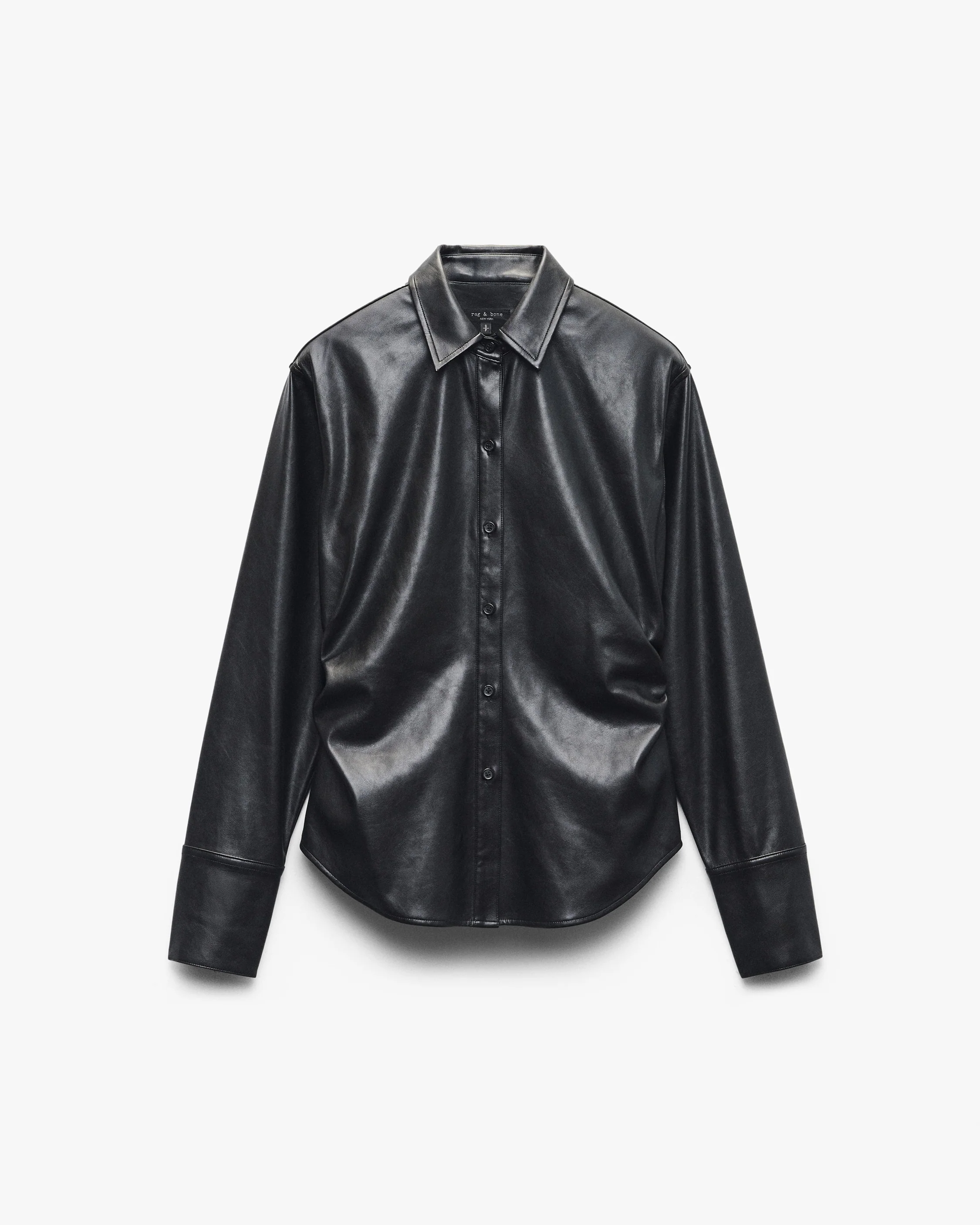 Leah Faux Leather Shirt - Image 2