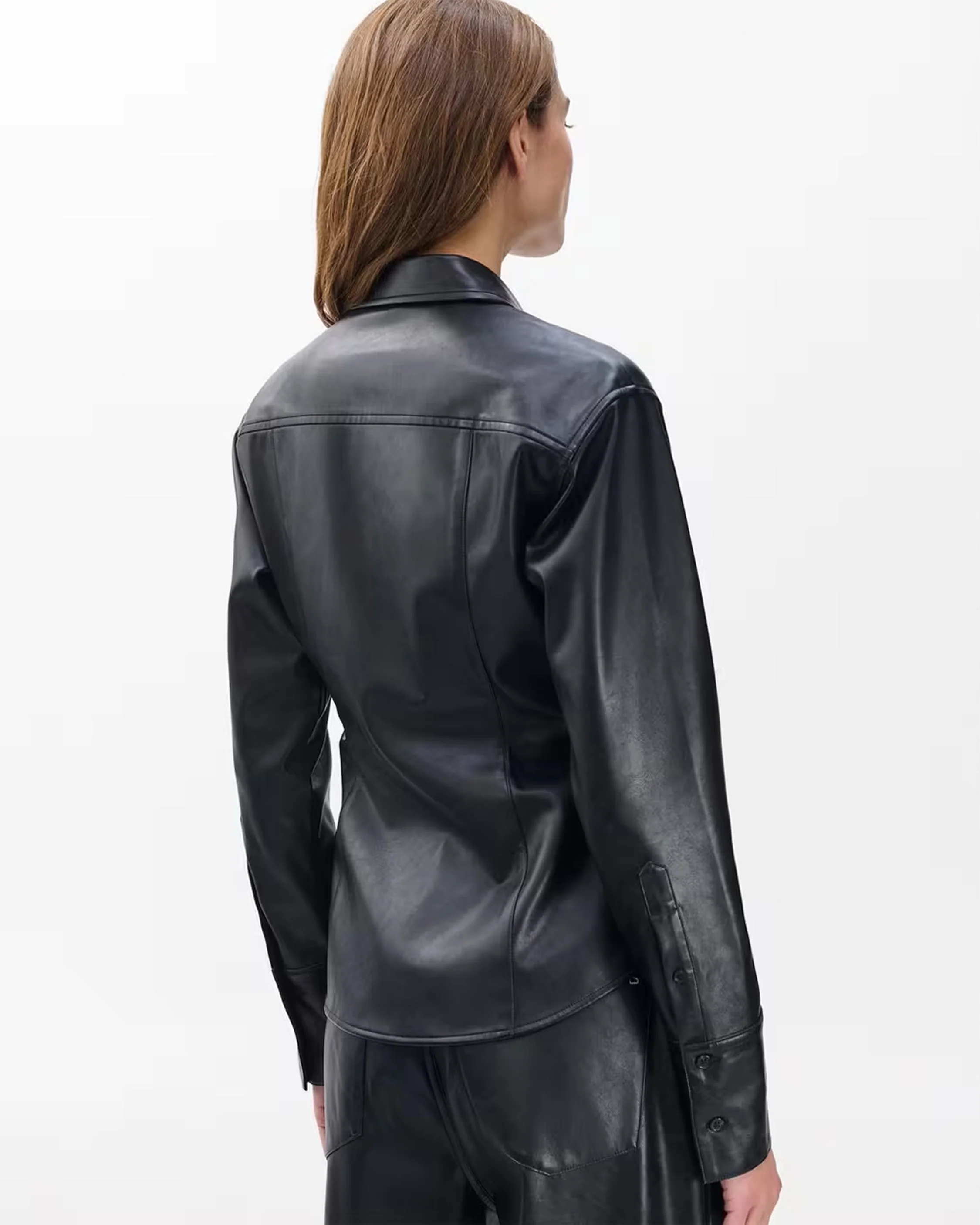 Leah Faux Leather Shirt - Image 6