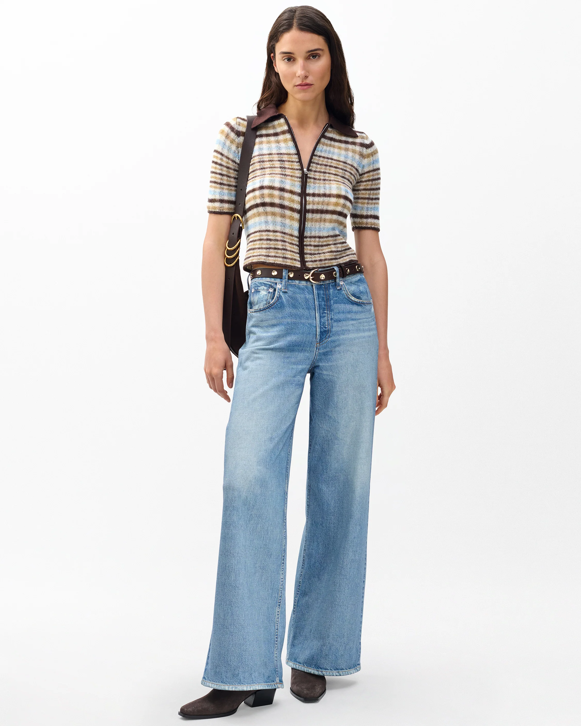 Leva Plaid Zip Polo Sweater - Image 3