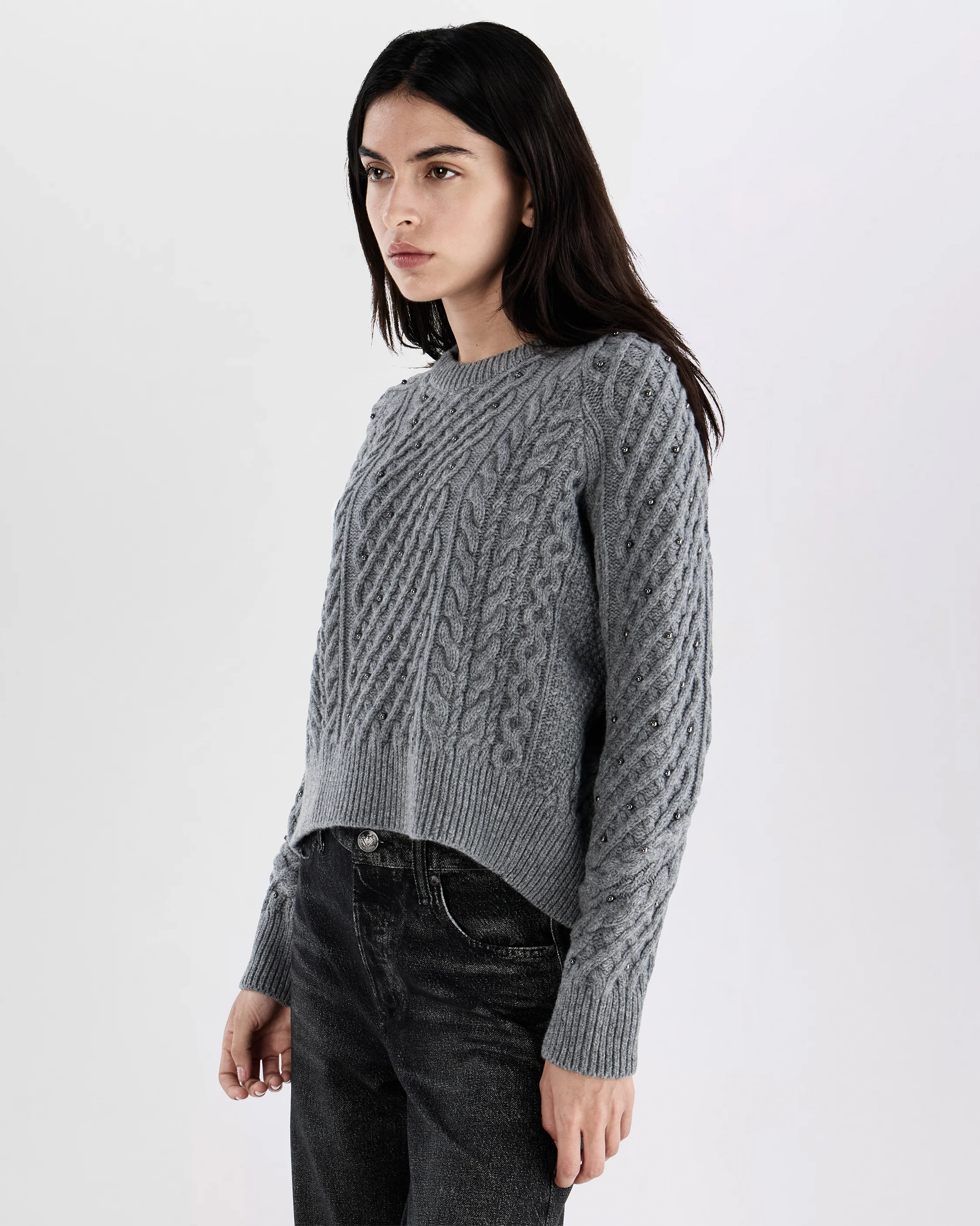 Liz Beaded Wool Sweater - Image 4
