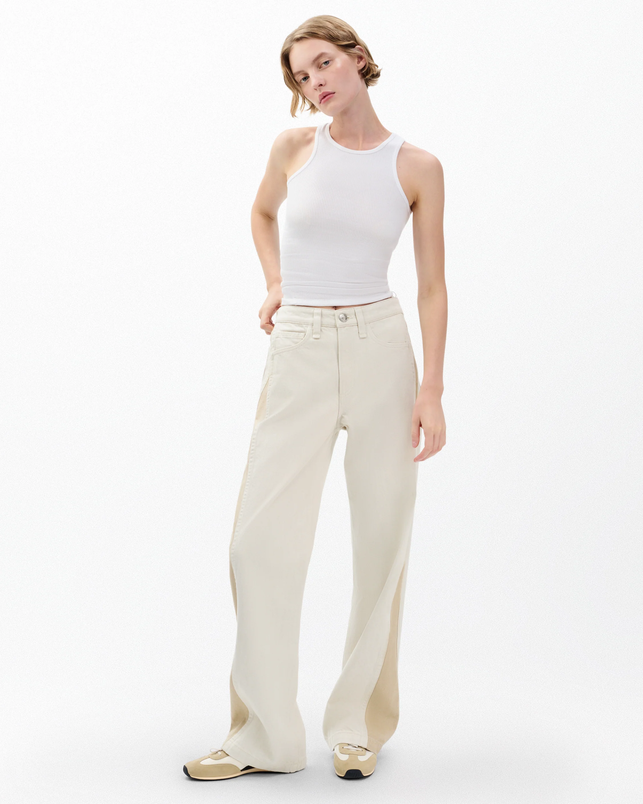 Logan Spliced Wide-Leg Jeans - Image 4
