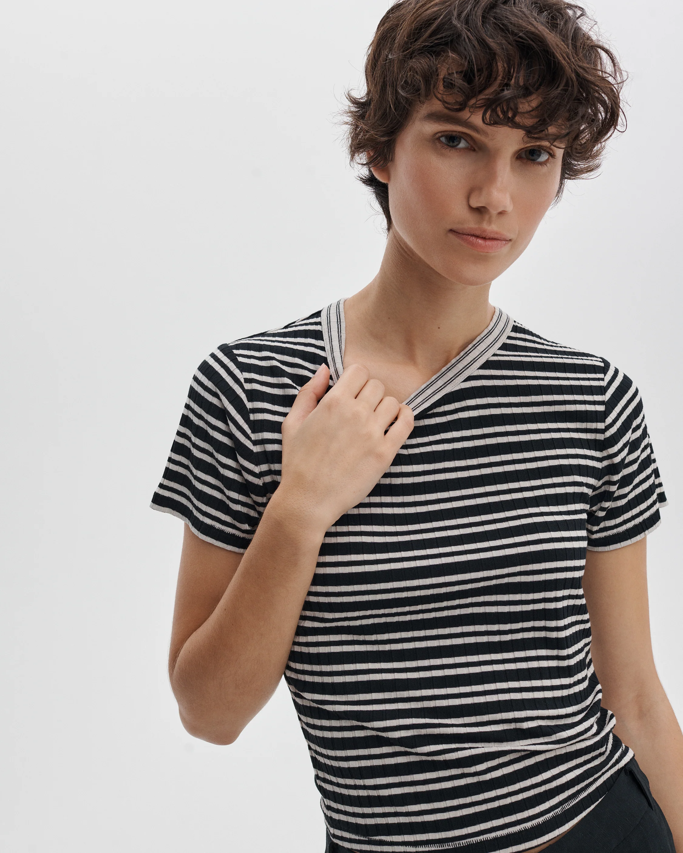 Luca Contrast Striped Tee
