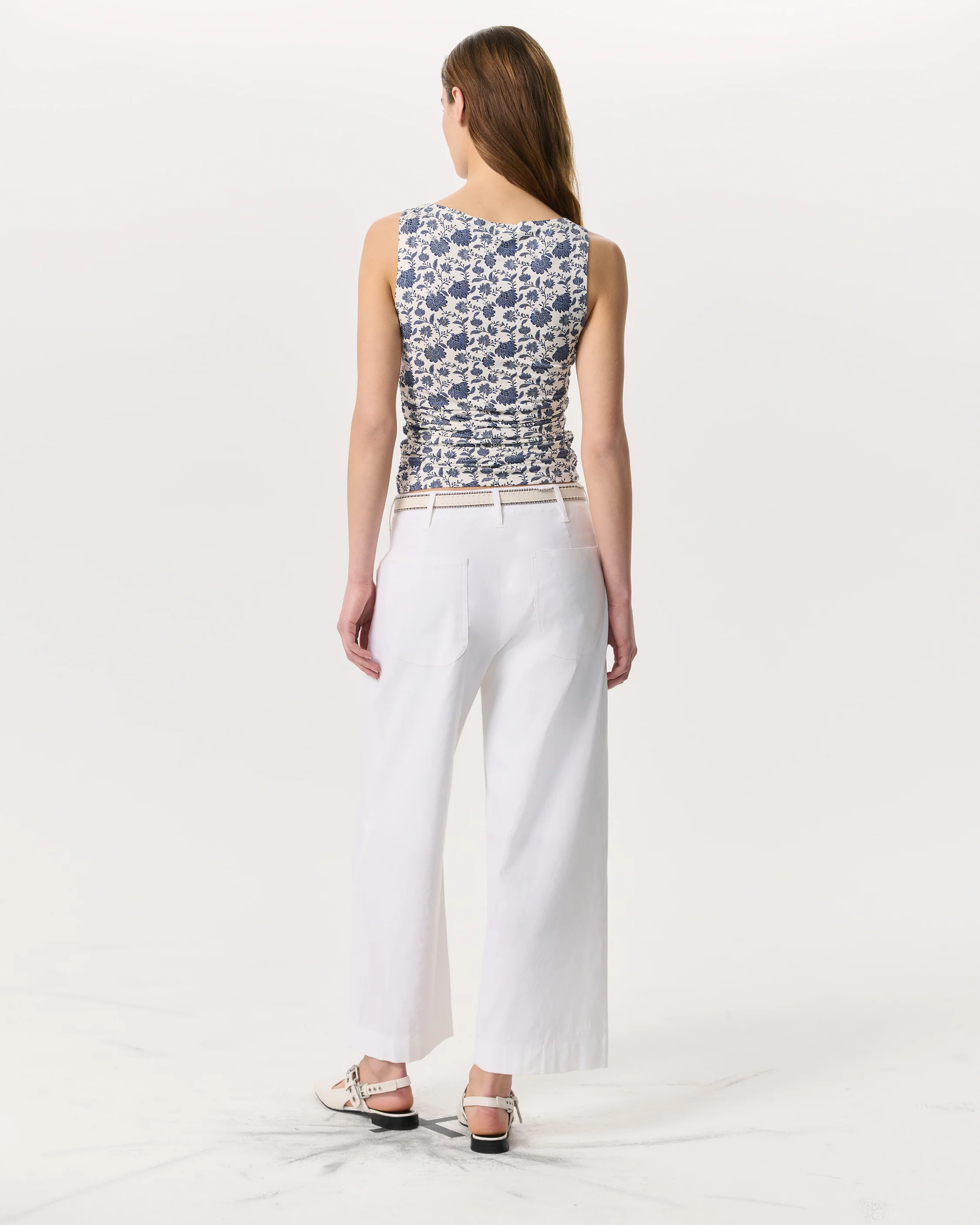 Luca Floral Shirred Tank Top - Image 6