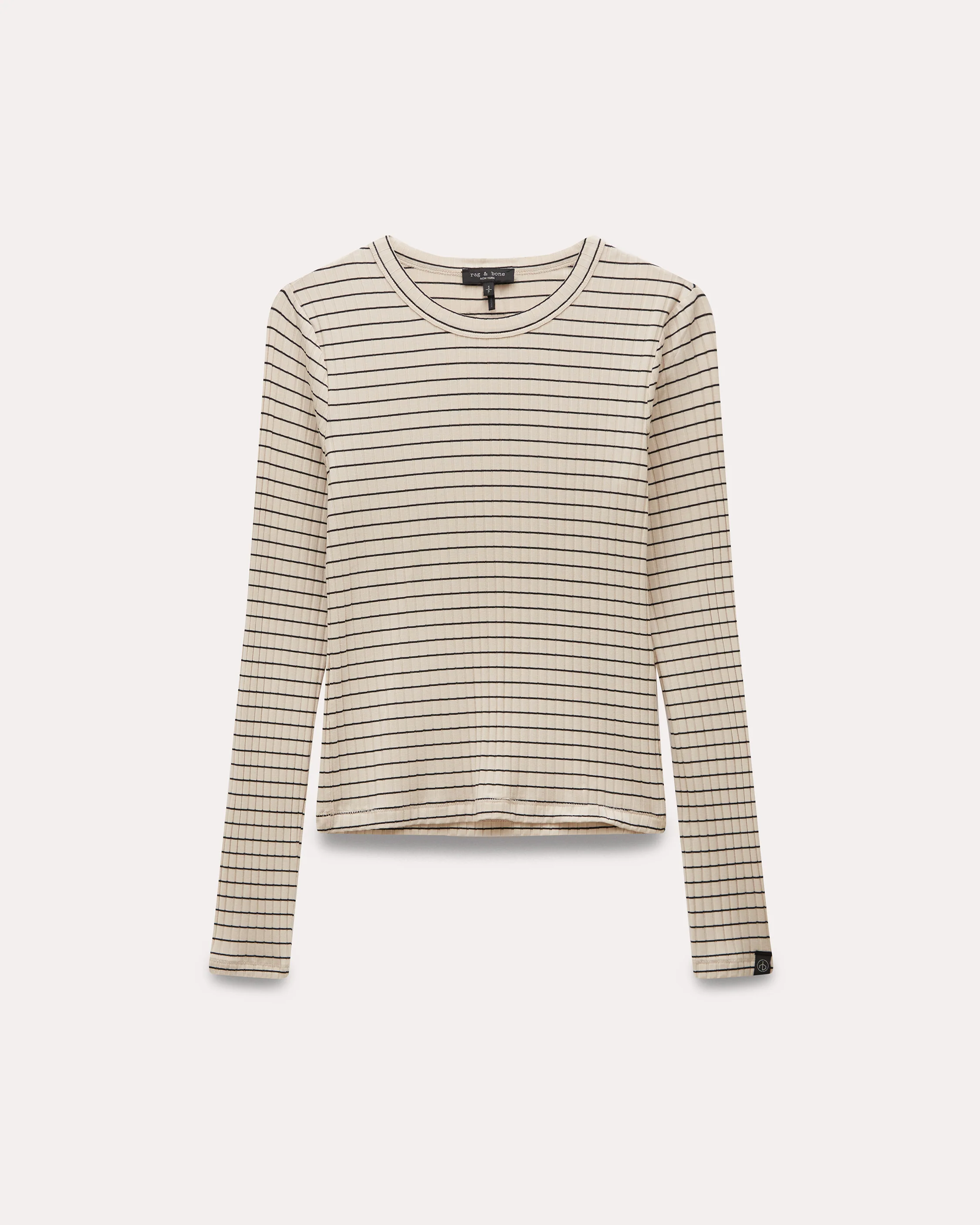 Luca Stripe Ribbed-Knit Long Sleeve T-Shirt - Image 2