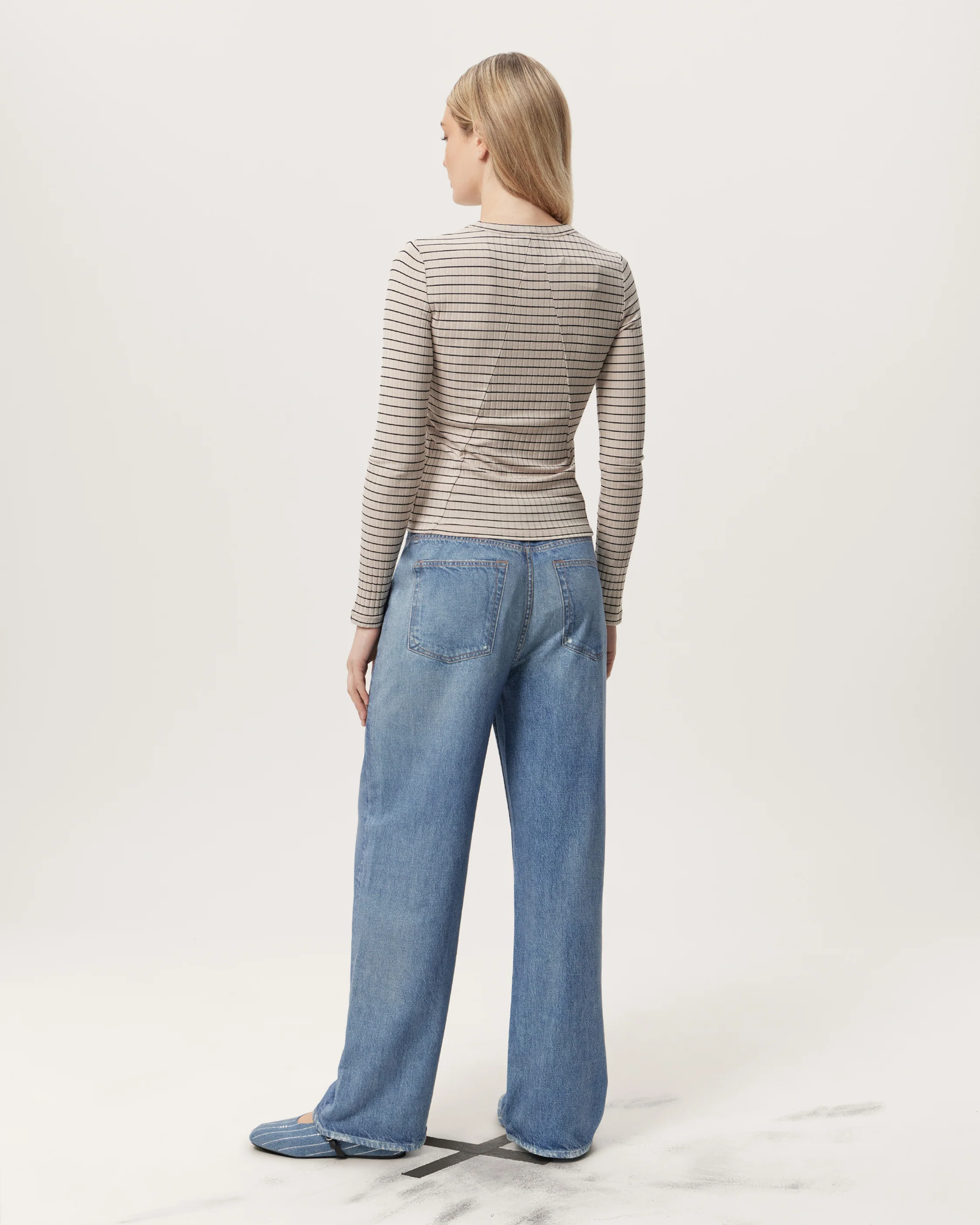 Luca Stripe Ribbed-Knit Long Sleeve T-Shirt - Image 4