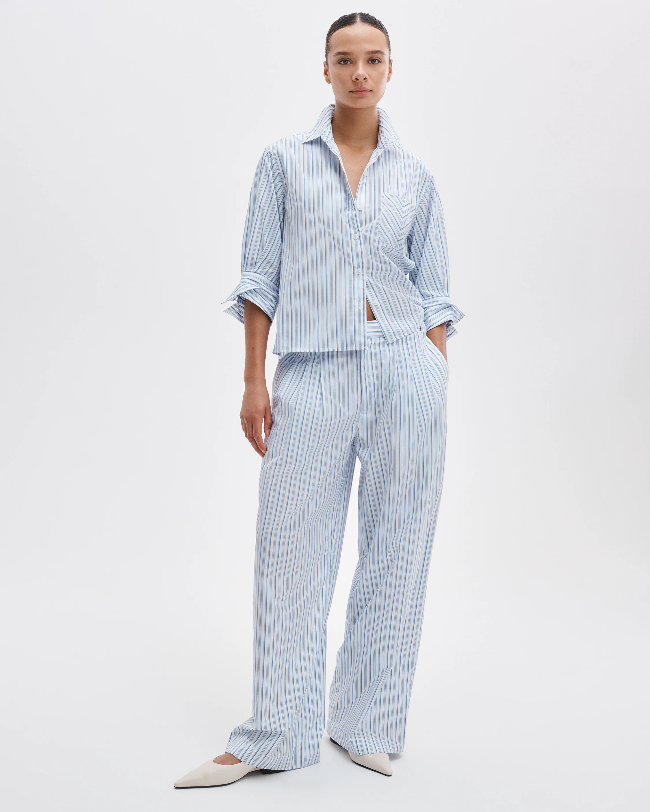 Lucia Striped Poplin Shirt - Image 3