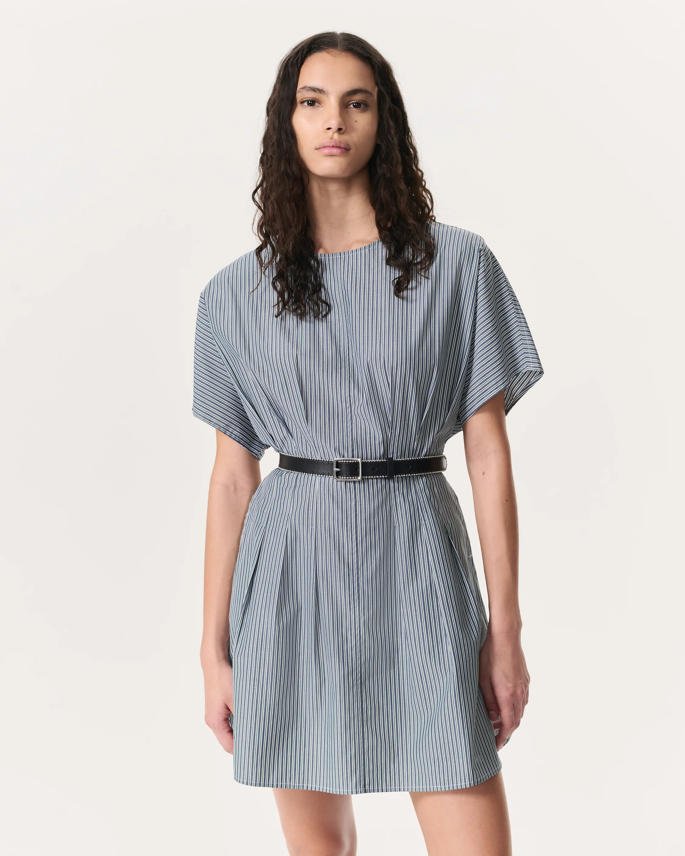 Maddie Striped Cotton Poplin Mini Dress - Image 3