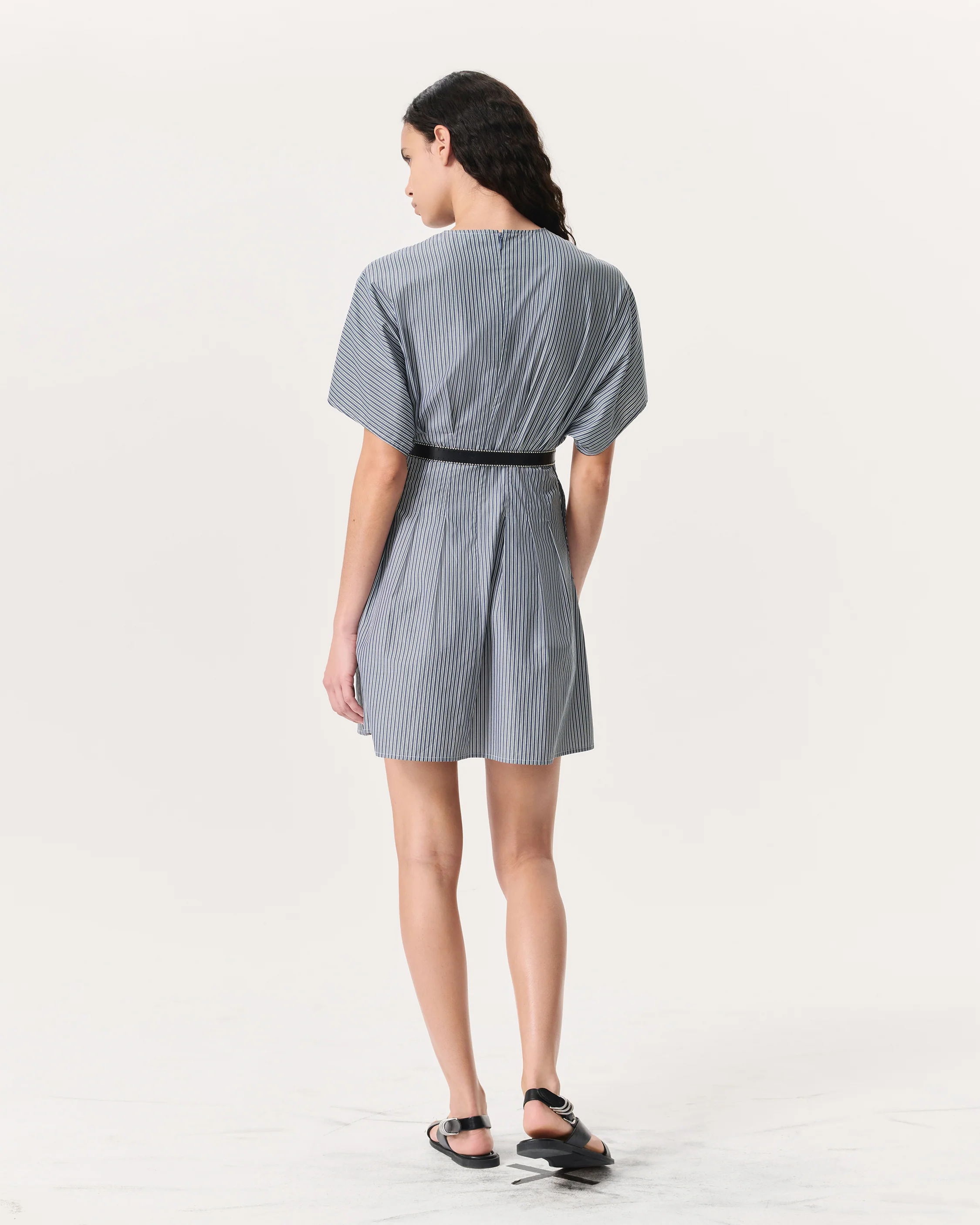 Maddie Striped Cotton Poplin Mini Dress - Image 5