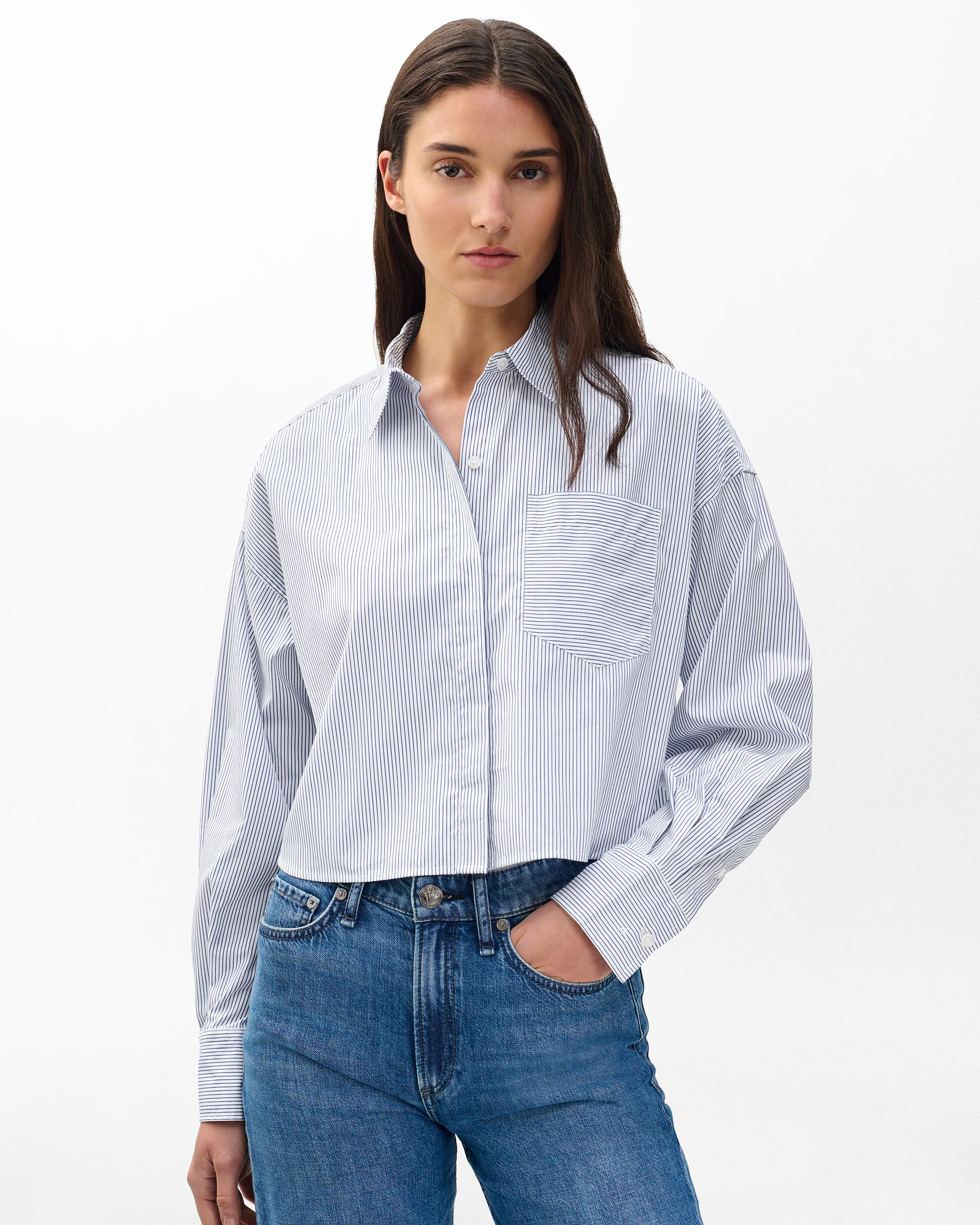 Marin Cropped Striped Shirt