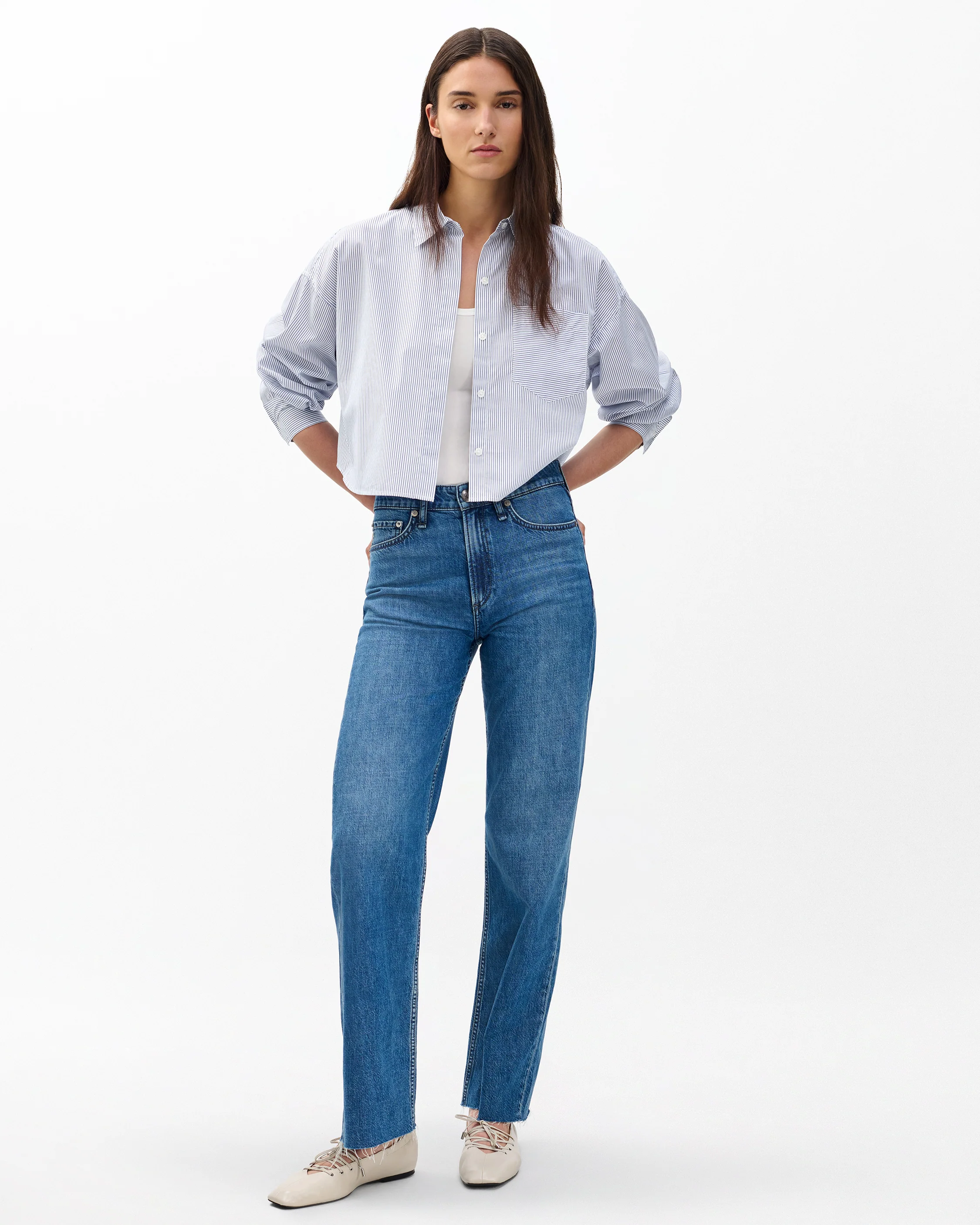 Marin Cropped Striped Shirt - Image 3
