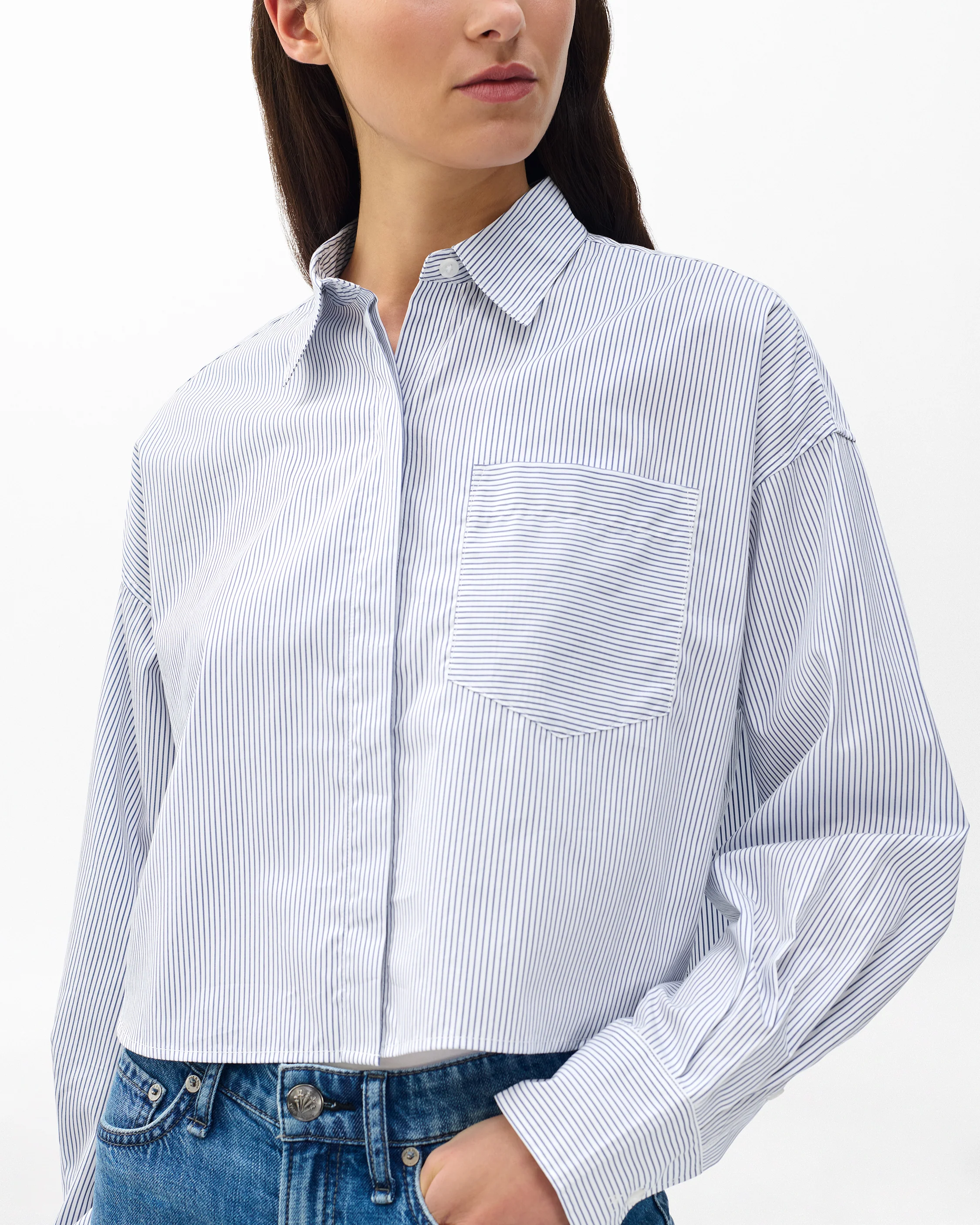 Marin Cropped Striped Shirt - Image 4