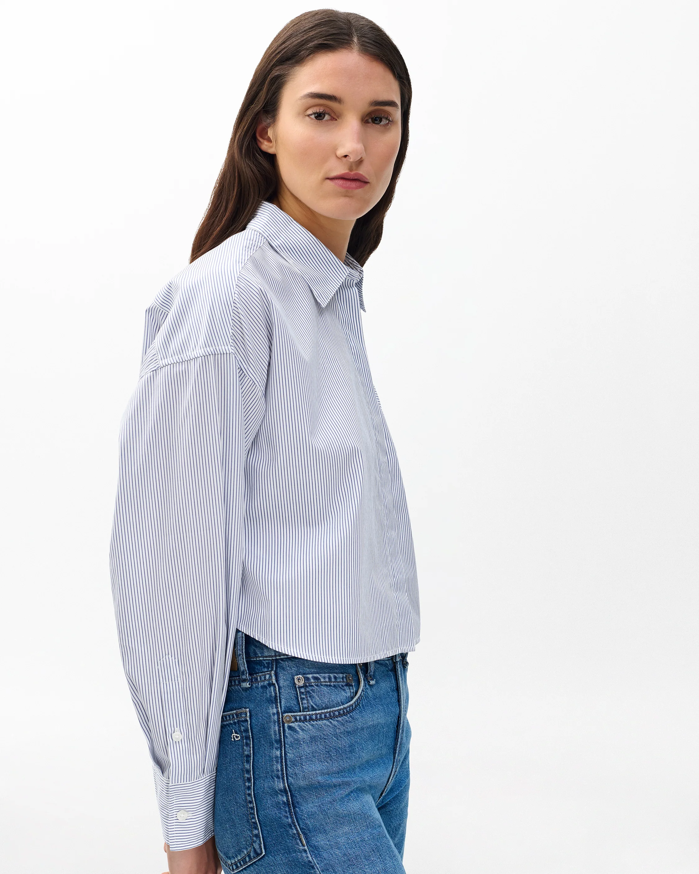 Marin Cropped Striped Shirt - Image 5