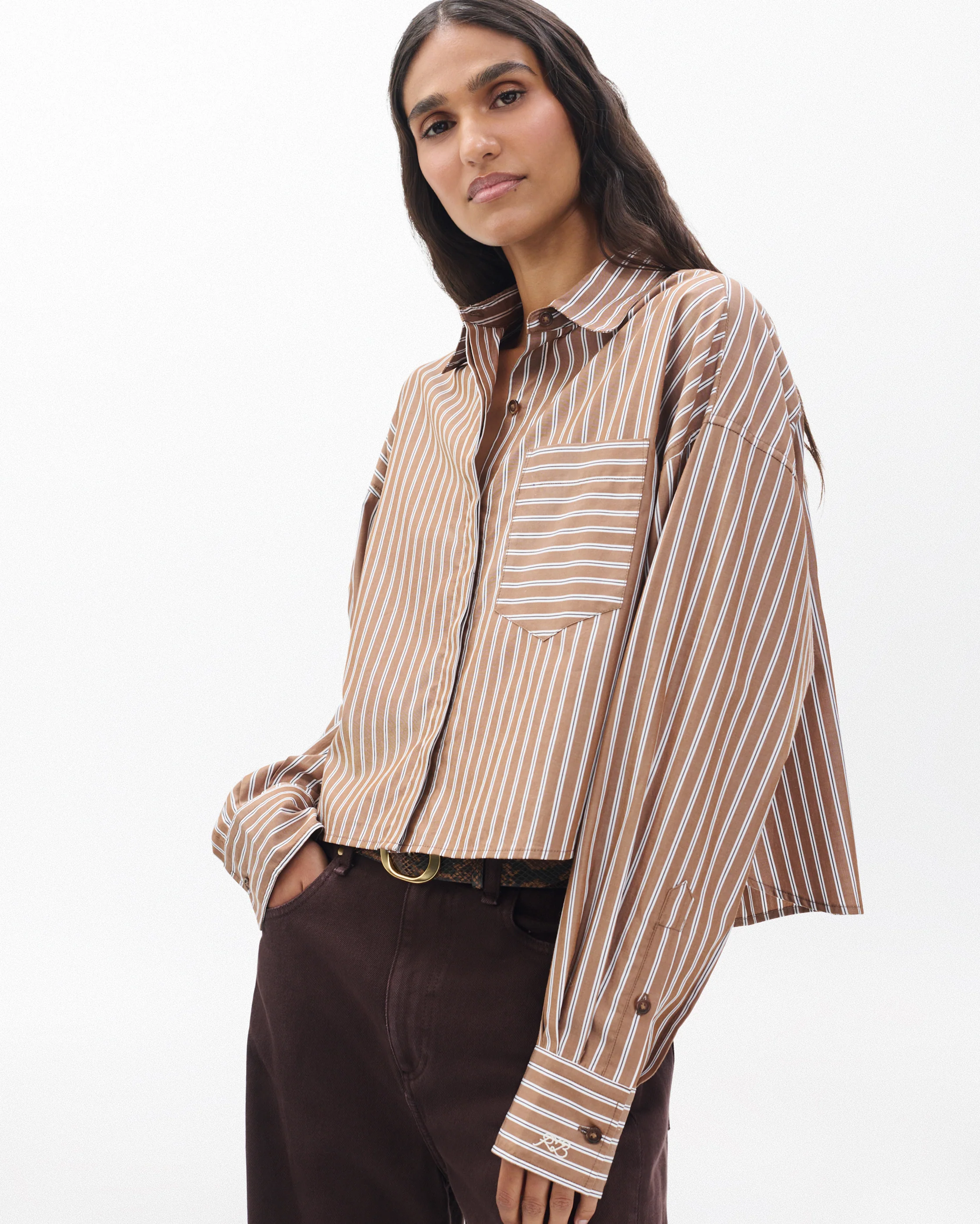 Marin Cropped Striped Shirt