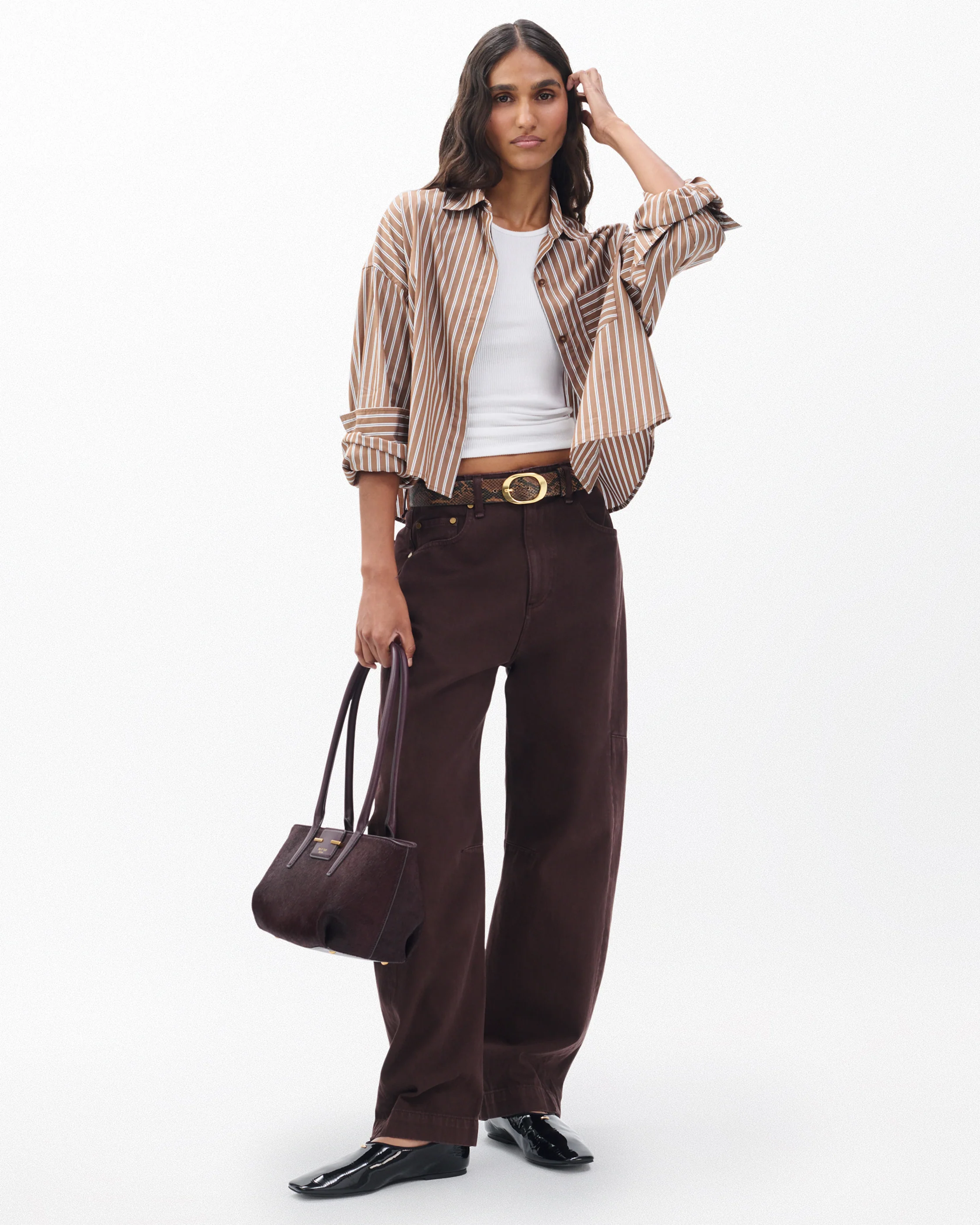 Marin Cropped Striped Shirt - Image 3