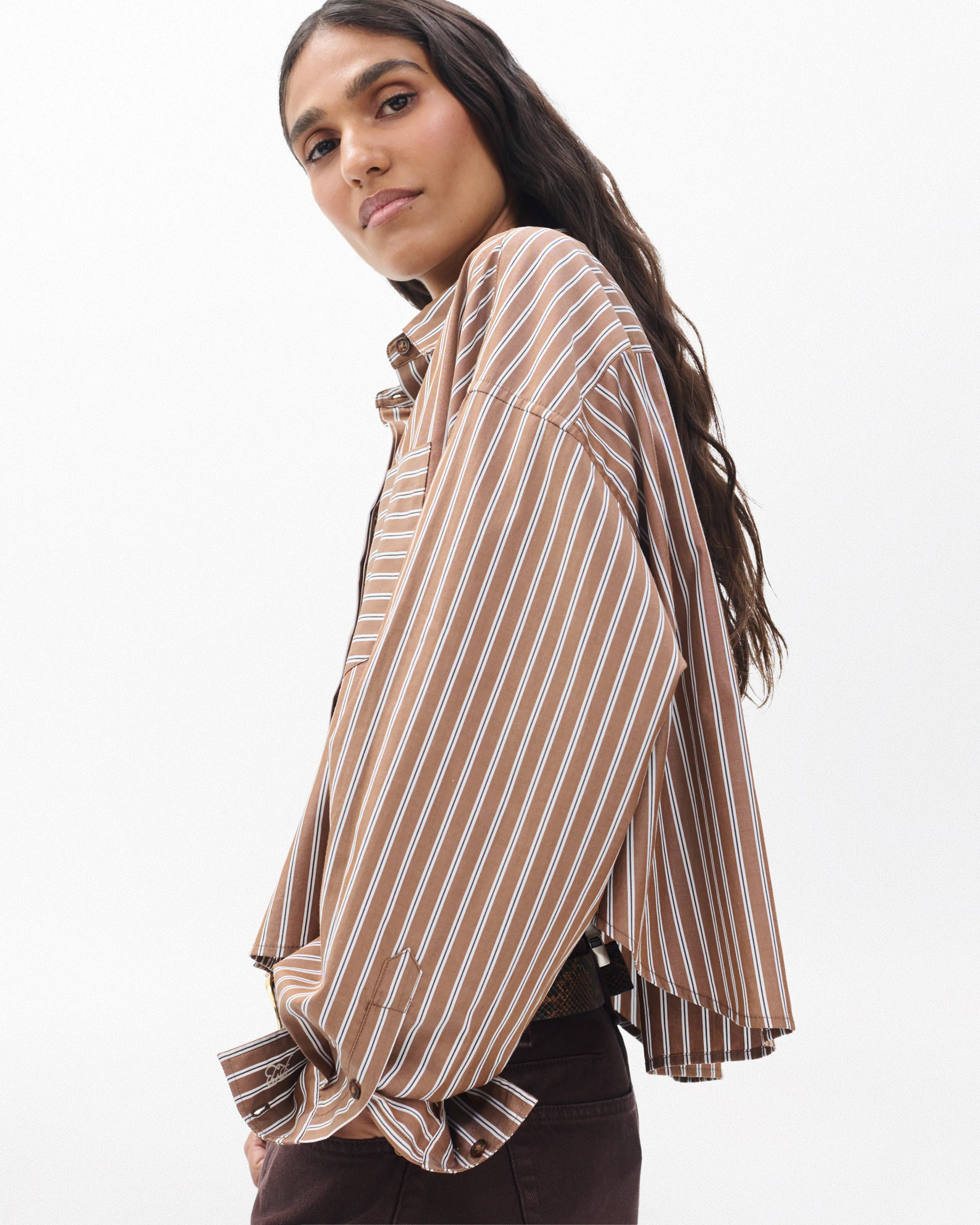 Marin Cropped Striped Shirt - Image 4