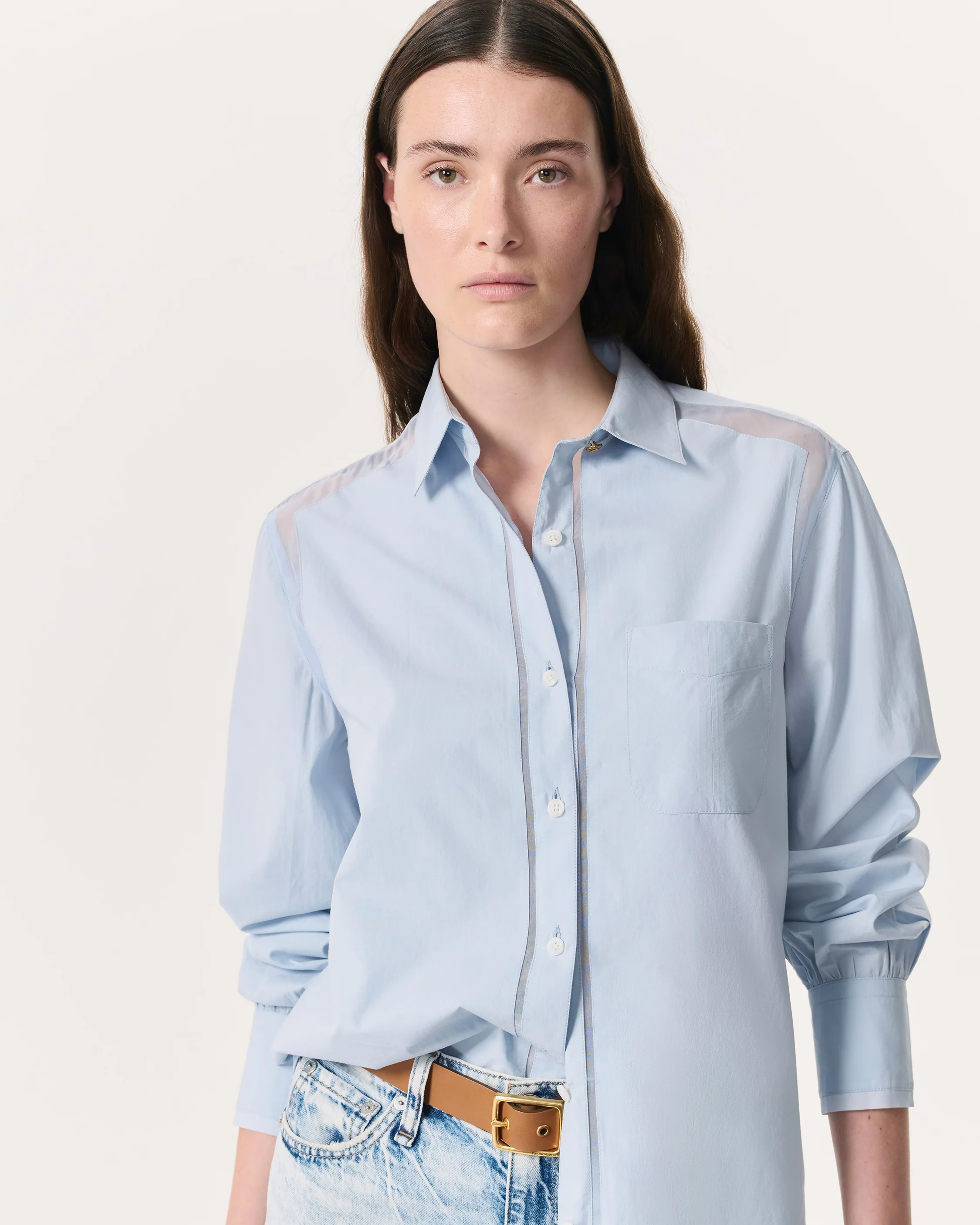 Maxine Poplin-Organza Shirt - Image 3