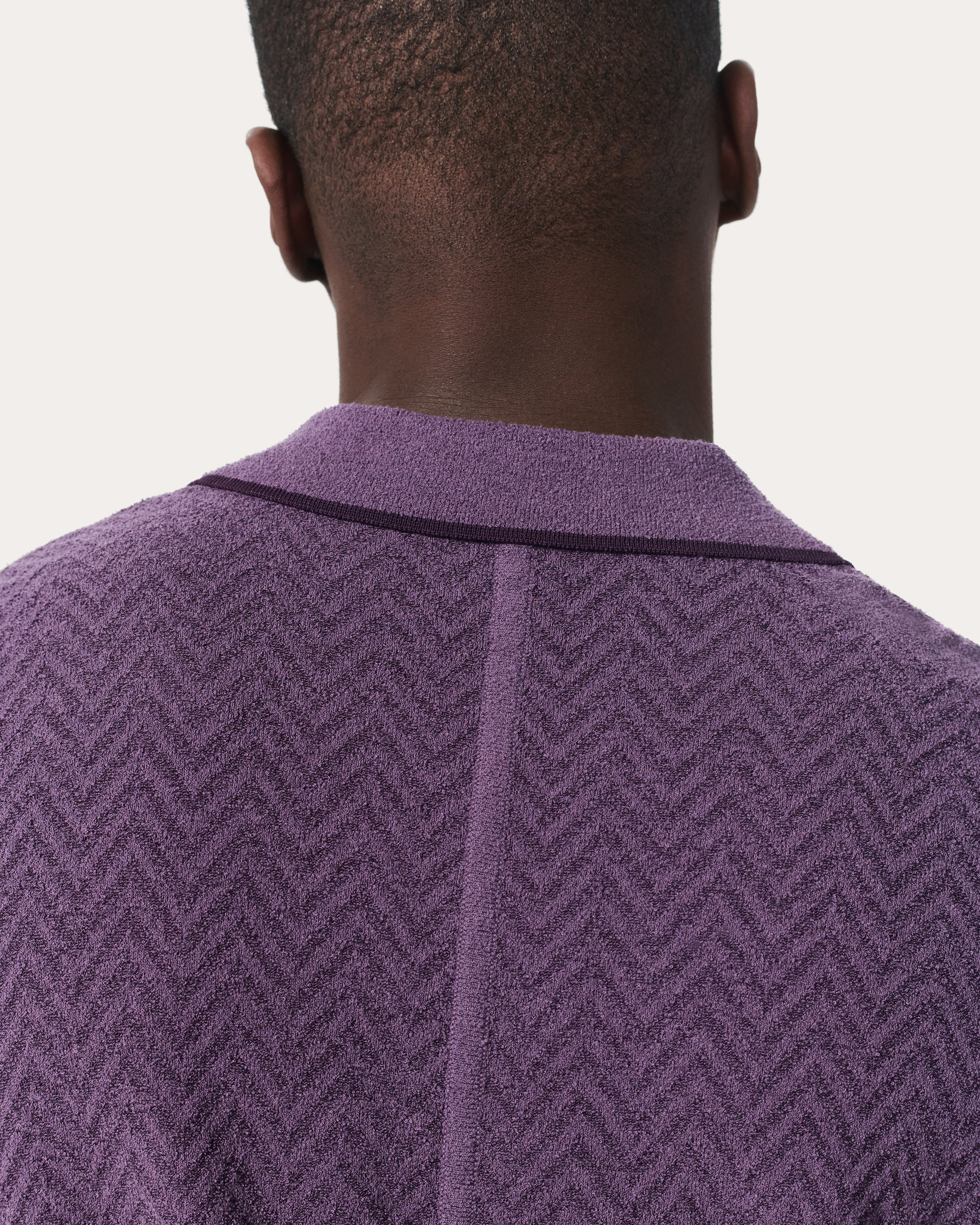 Zuma Herringbone Knit Polo Shirt - Image 5