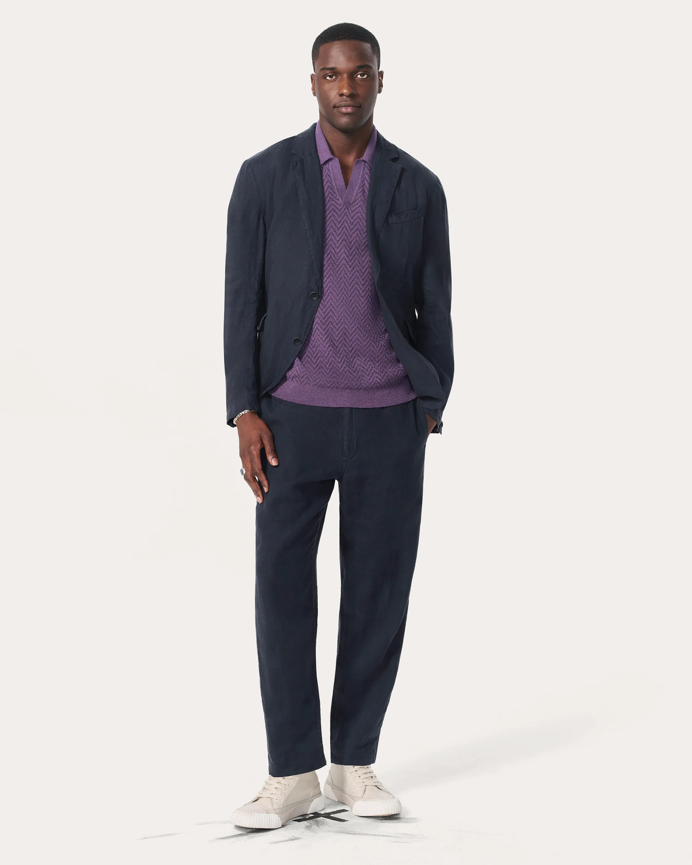 Zuma Herringbone Knit Polo Shirt - Image 6