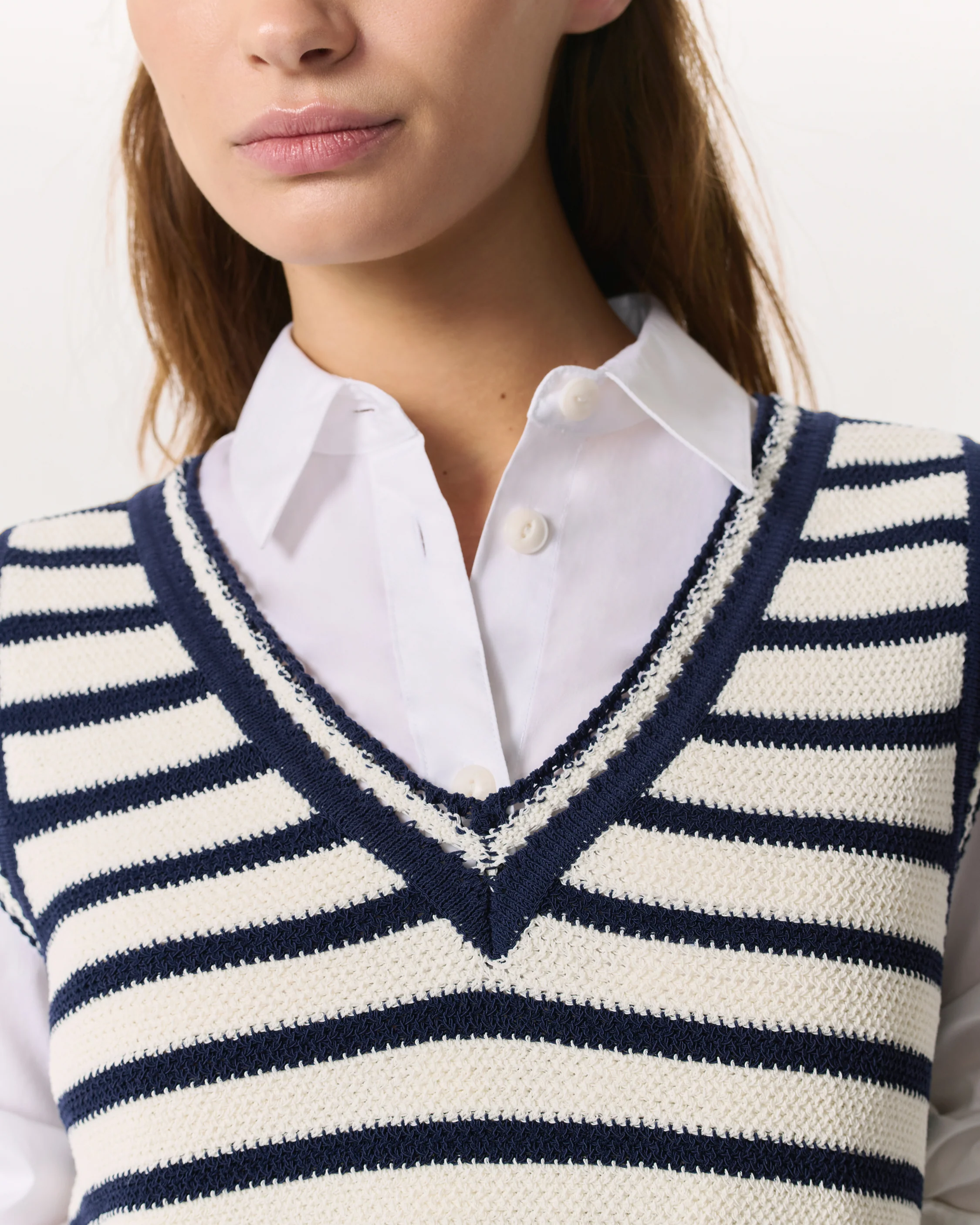 Meghan Crochet-Trim Striped Sweater Vest - Image 3