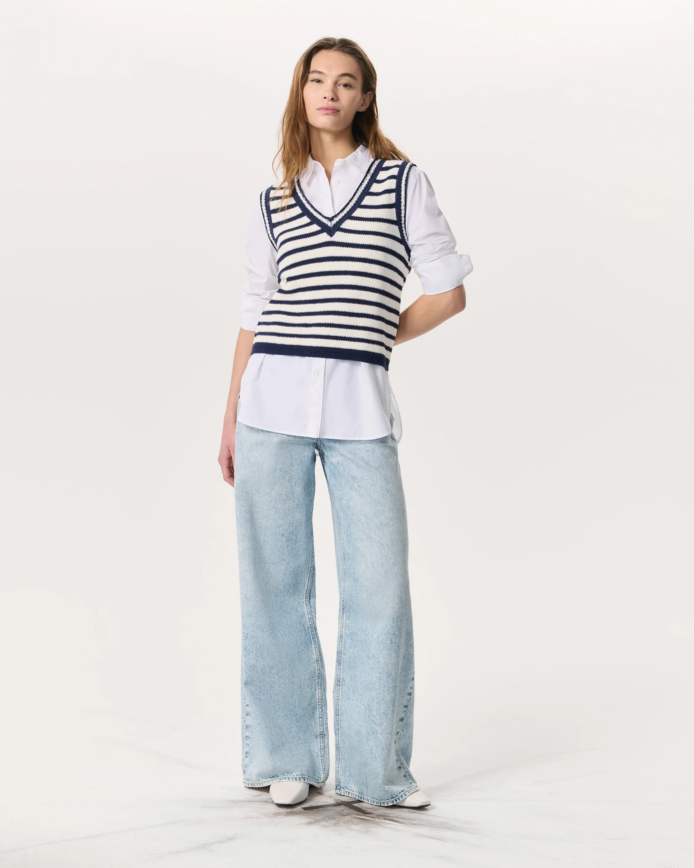 Meghan Crochet-Trim Striped Sweater Vest - Image 4