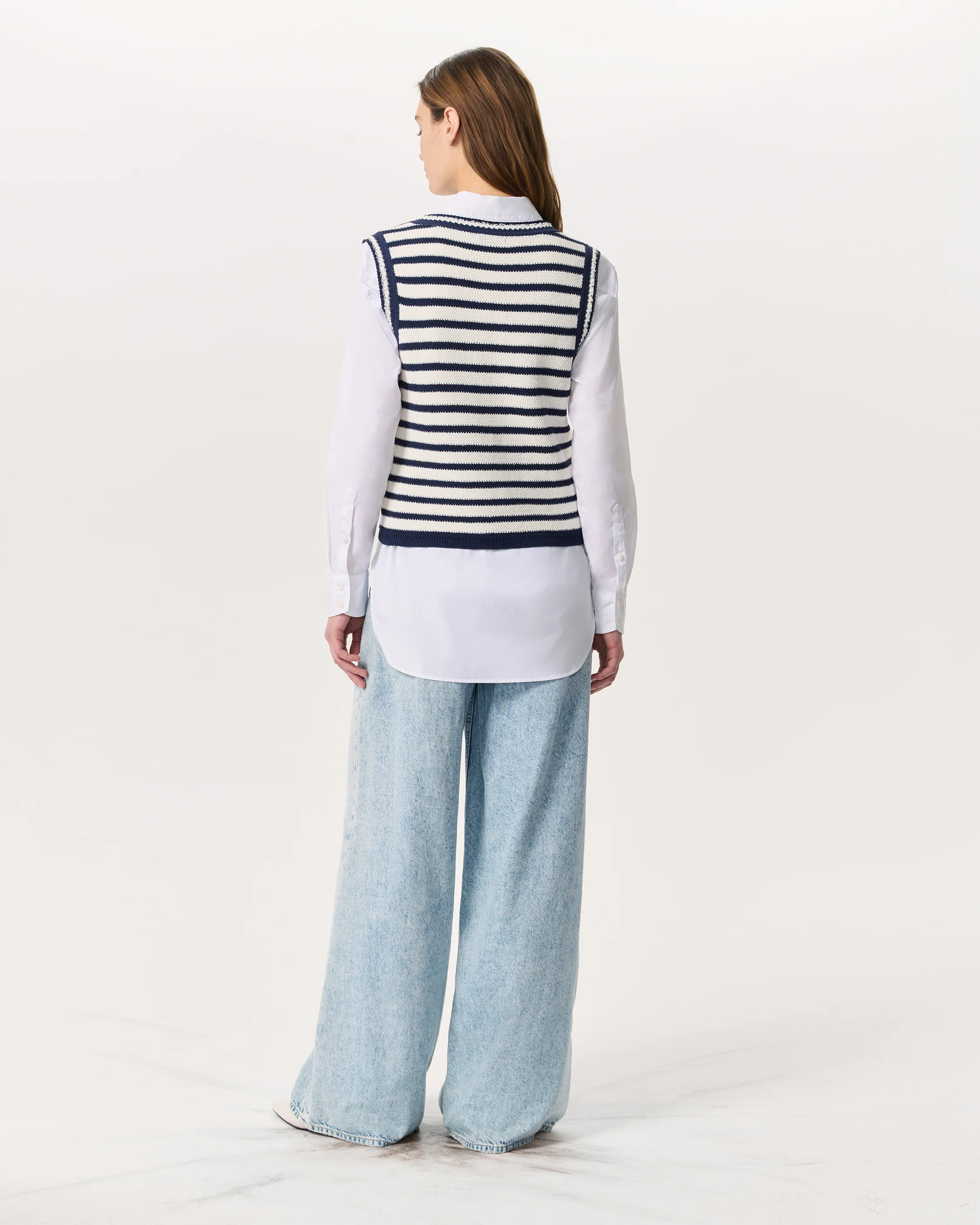 Meghan Crochet-Trim Striped Sweater Vest - Image 5