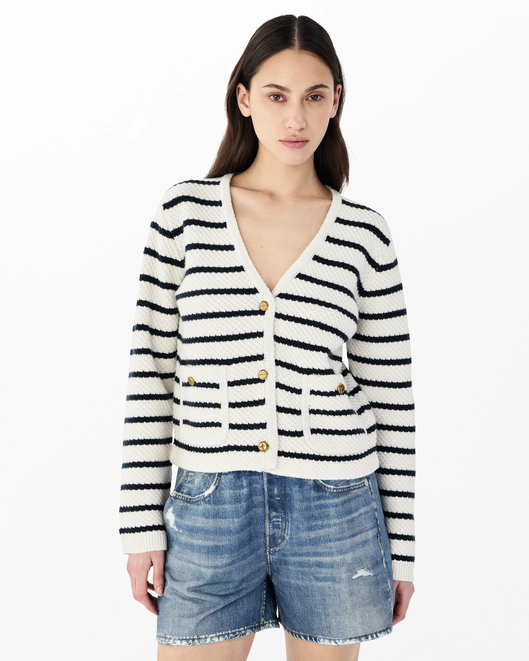 Peggy Striped Wool Cardigan