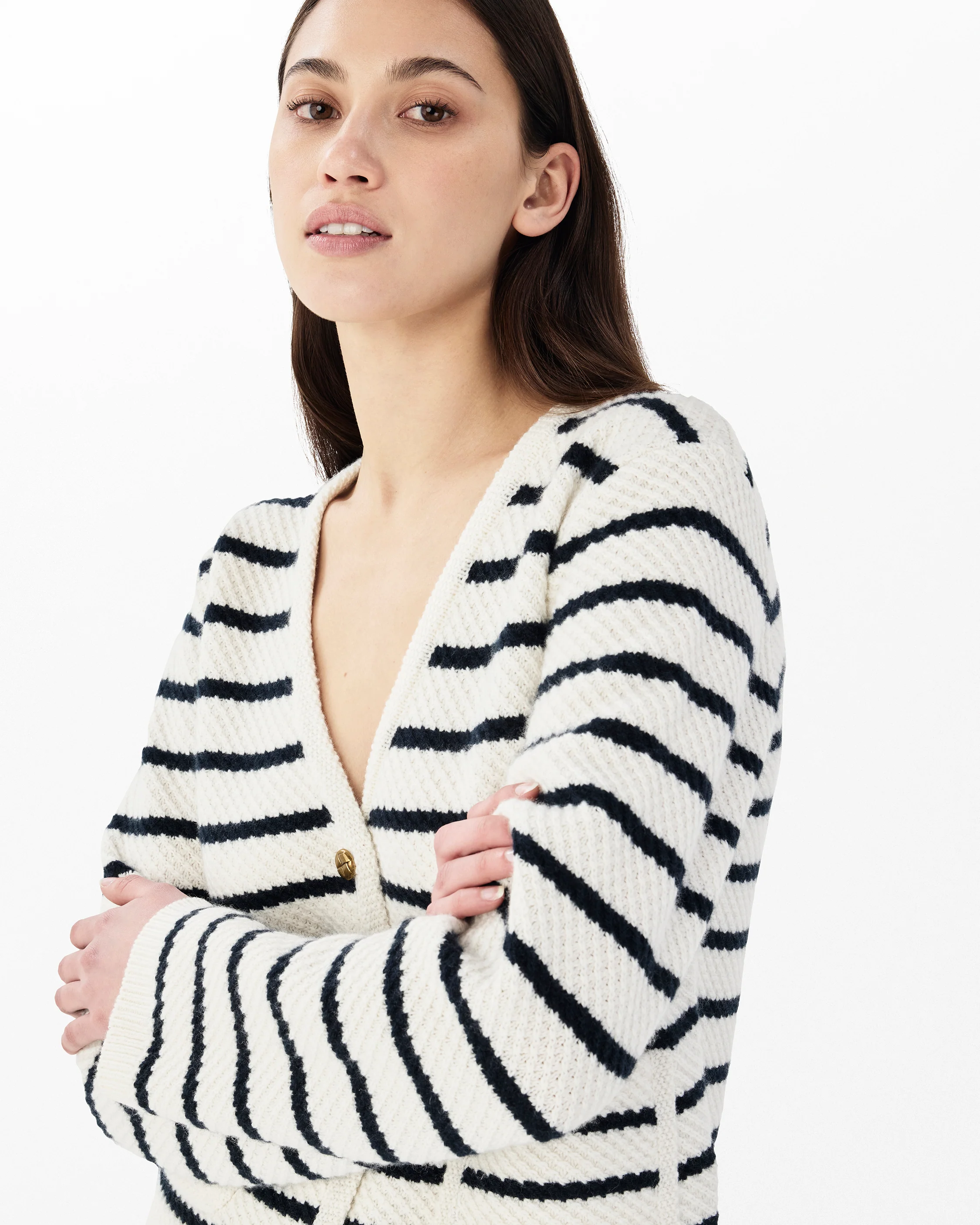 Peggy Striped Wool Cardigan - Image 3