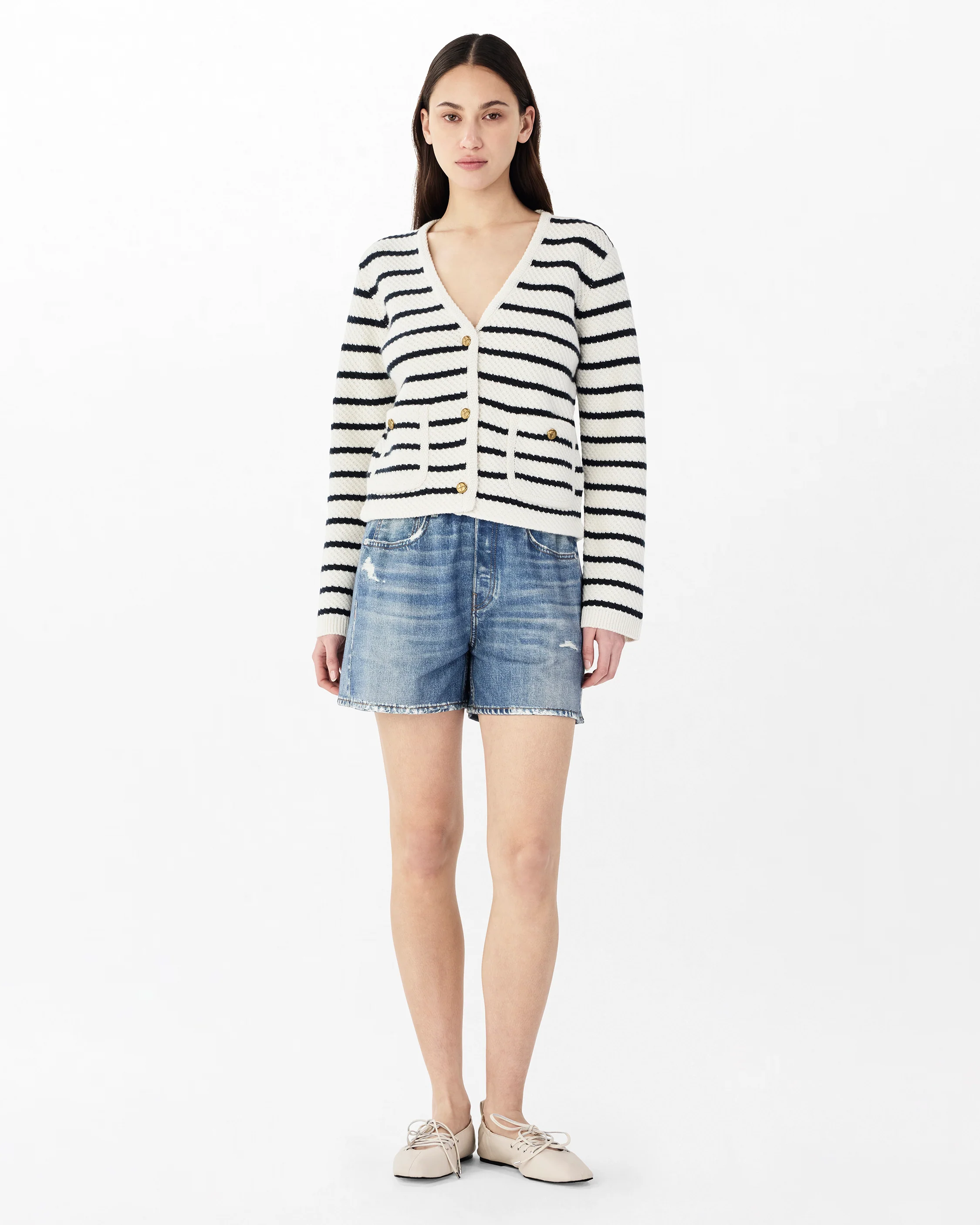 Peggy Striped Wool Cardigan - Image 4