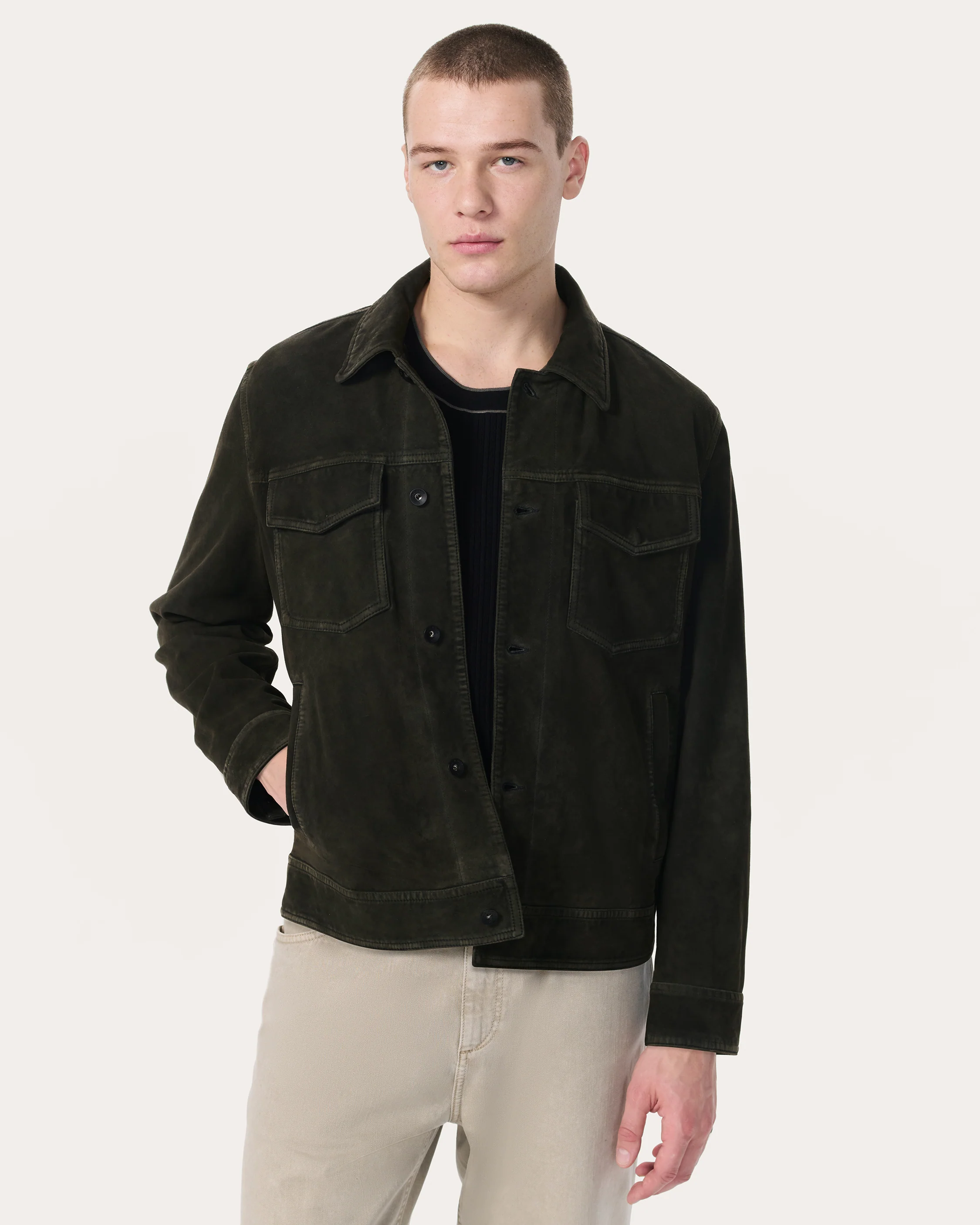 rb Suede Trucker