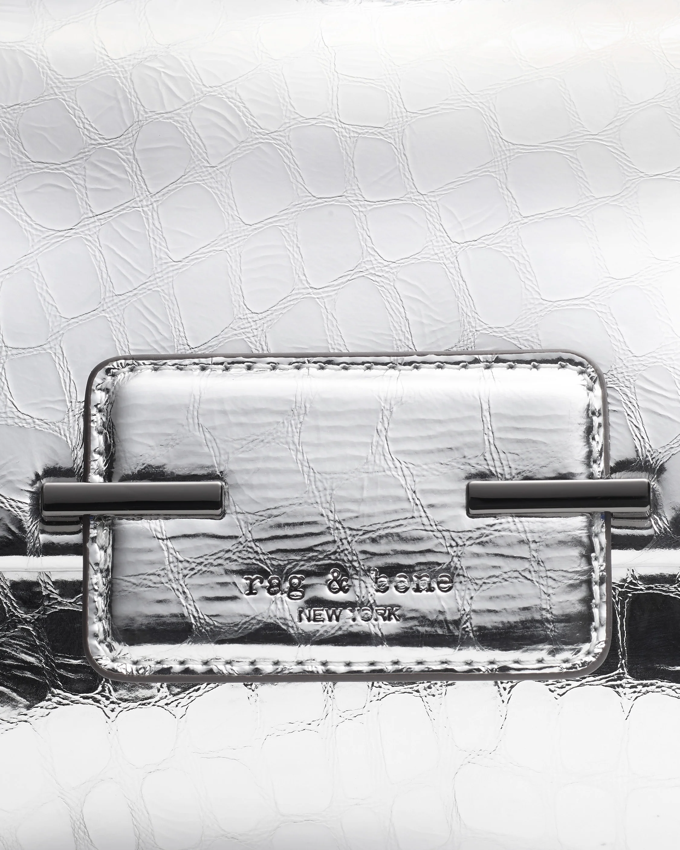 Realm Embossed Metallic Leather Crossbody Bag - Image 3