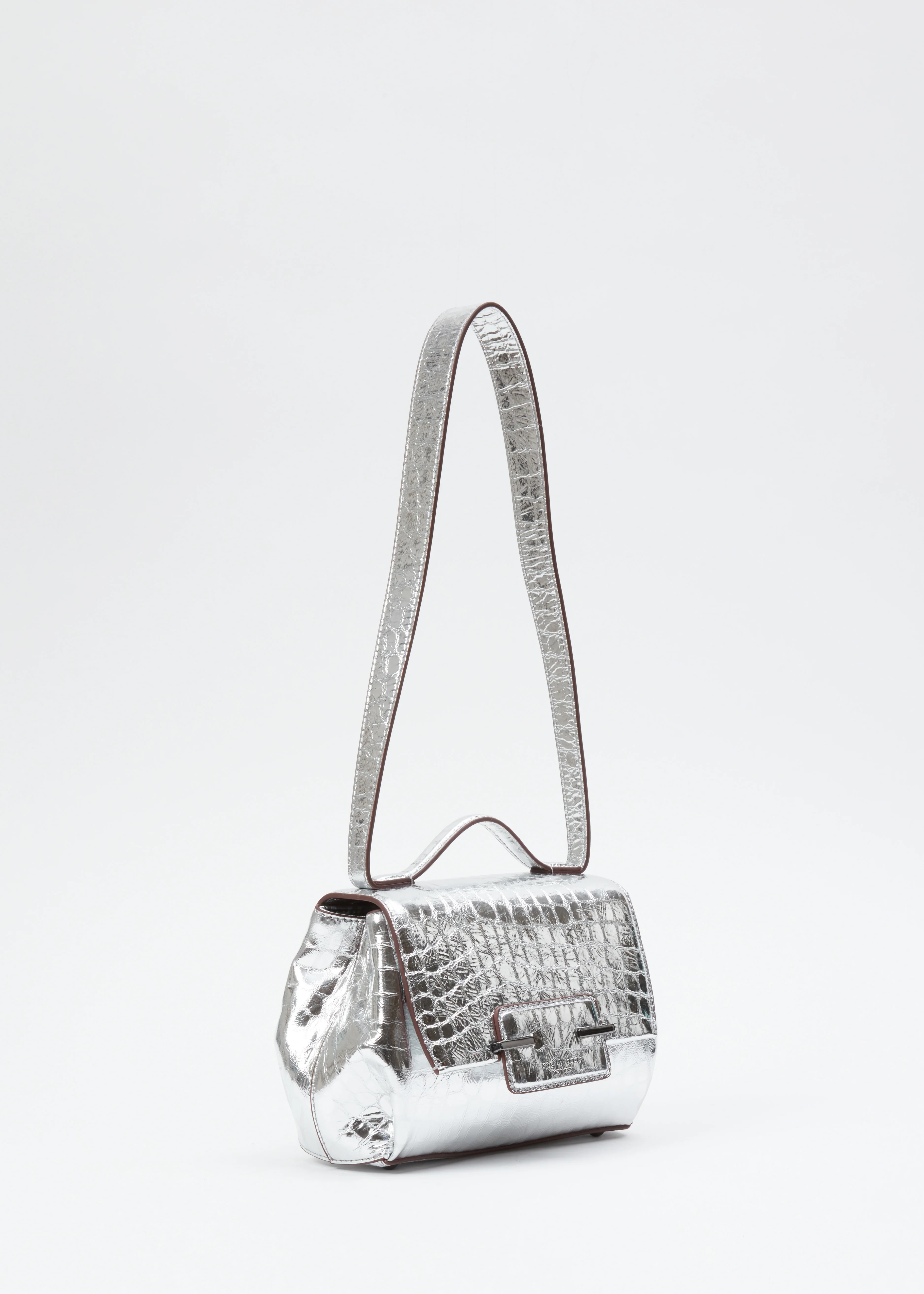 Realm Embossed Metallic Leather Crossbody Bag - Image 5