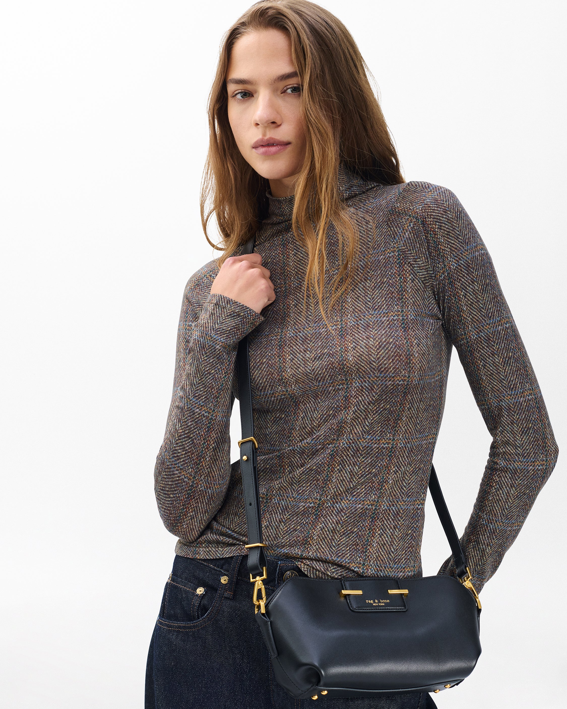 Realm Top Zip Leather Crossbody Bag - Image 2