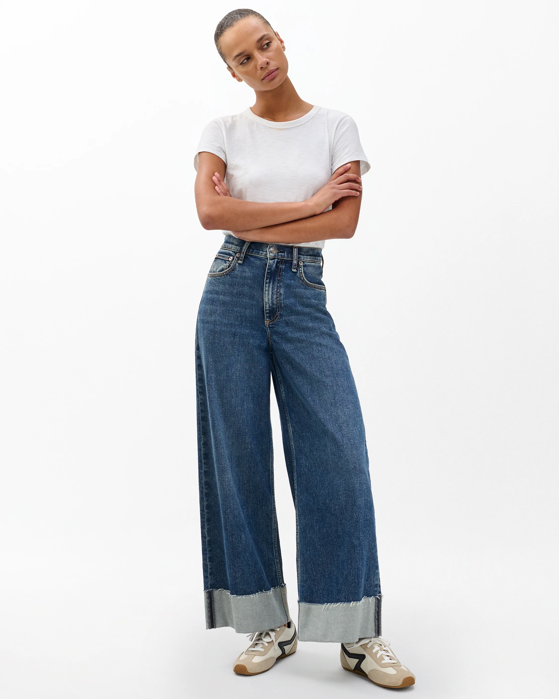 Sofie Cuffed Wide-Leg Jeans