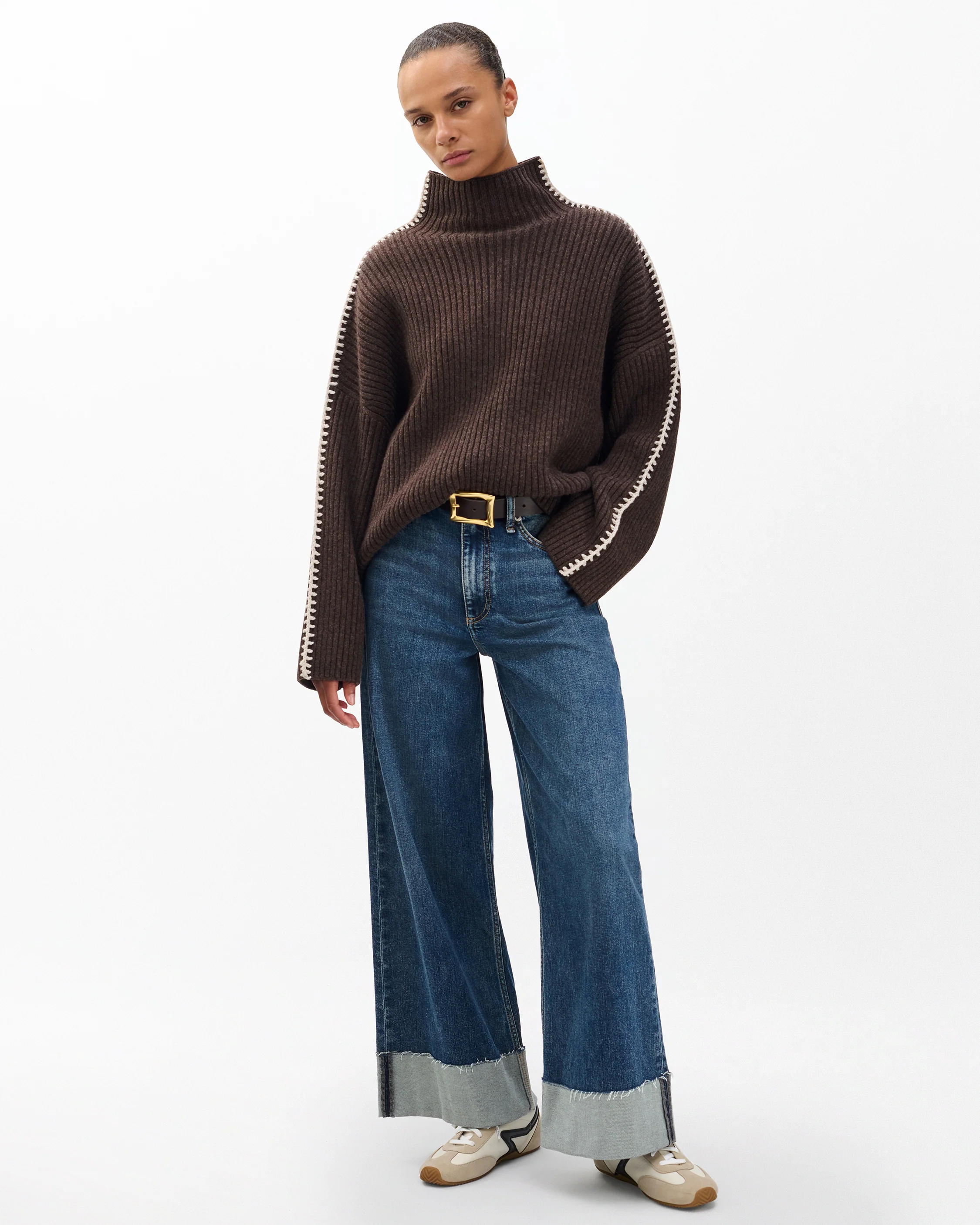 Sofie Cuffed Wide-Leg Jeans - Image 4