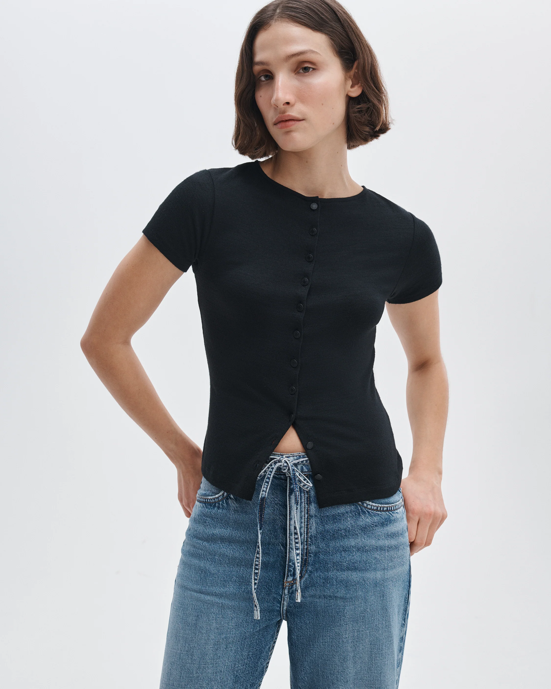The Knit Button Tee