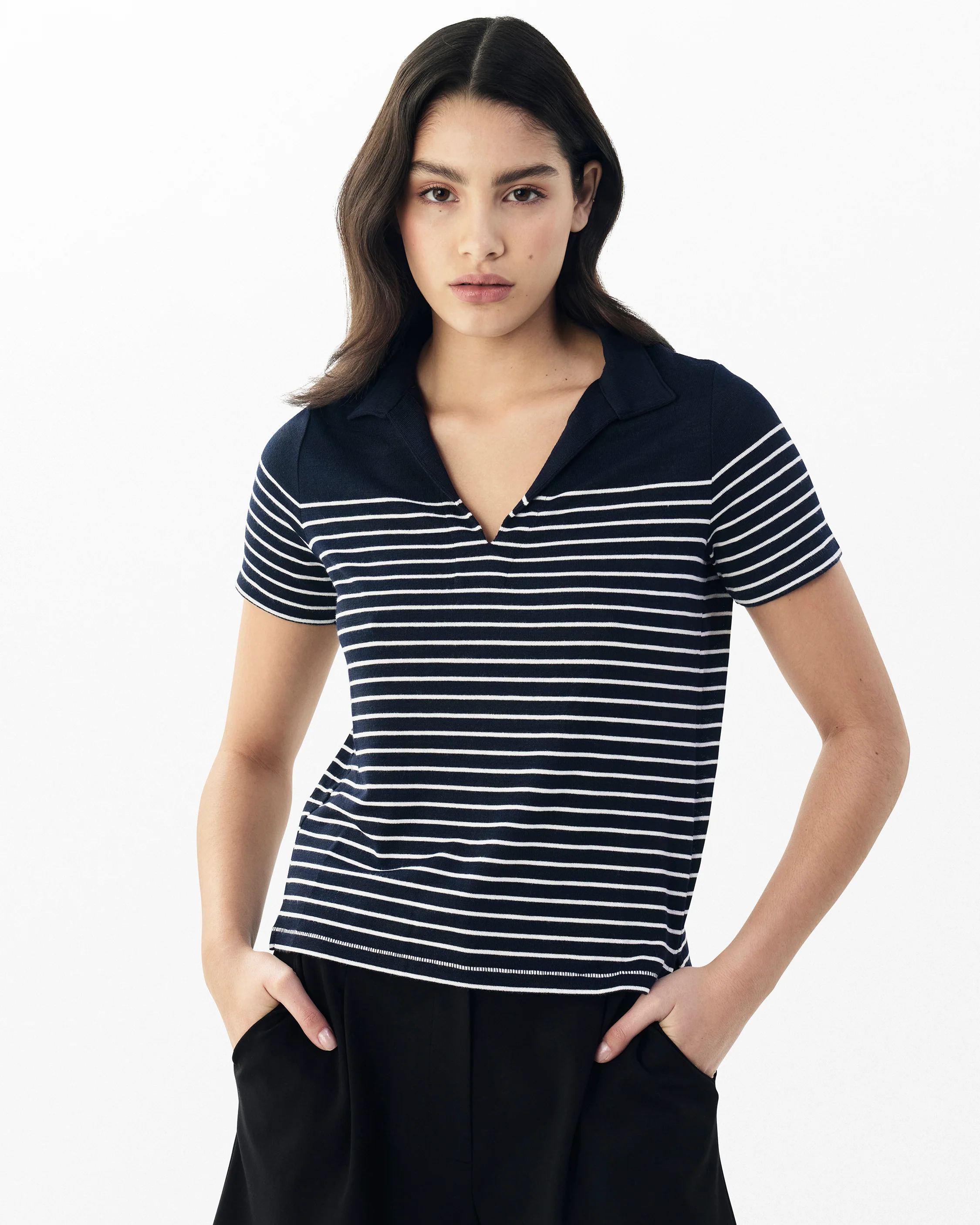 The Knit Stripe Polo