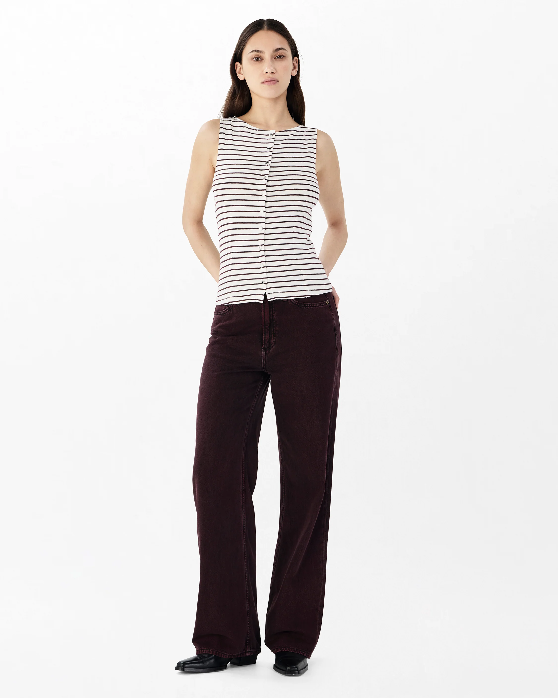 The Knit Striped Boatneck Vest - Image 4