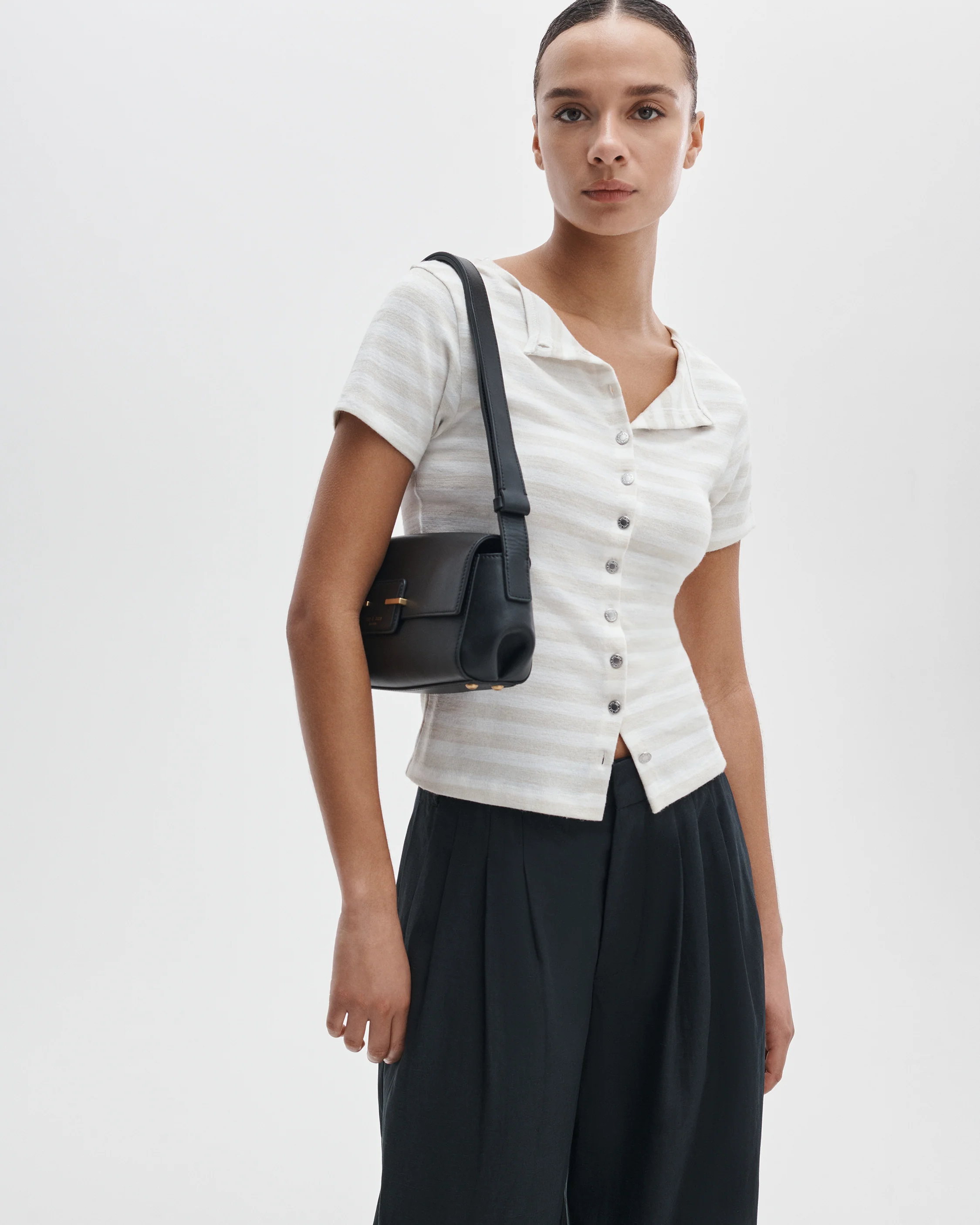 The Knit Striped Button Tee