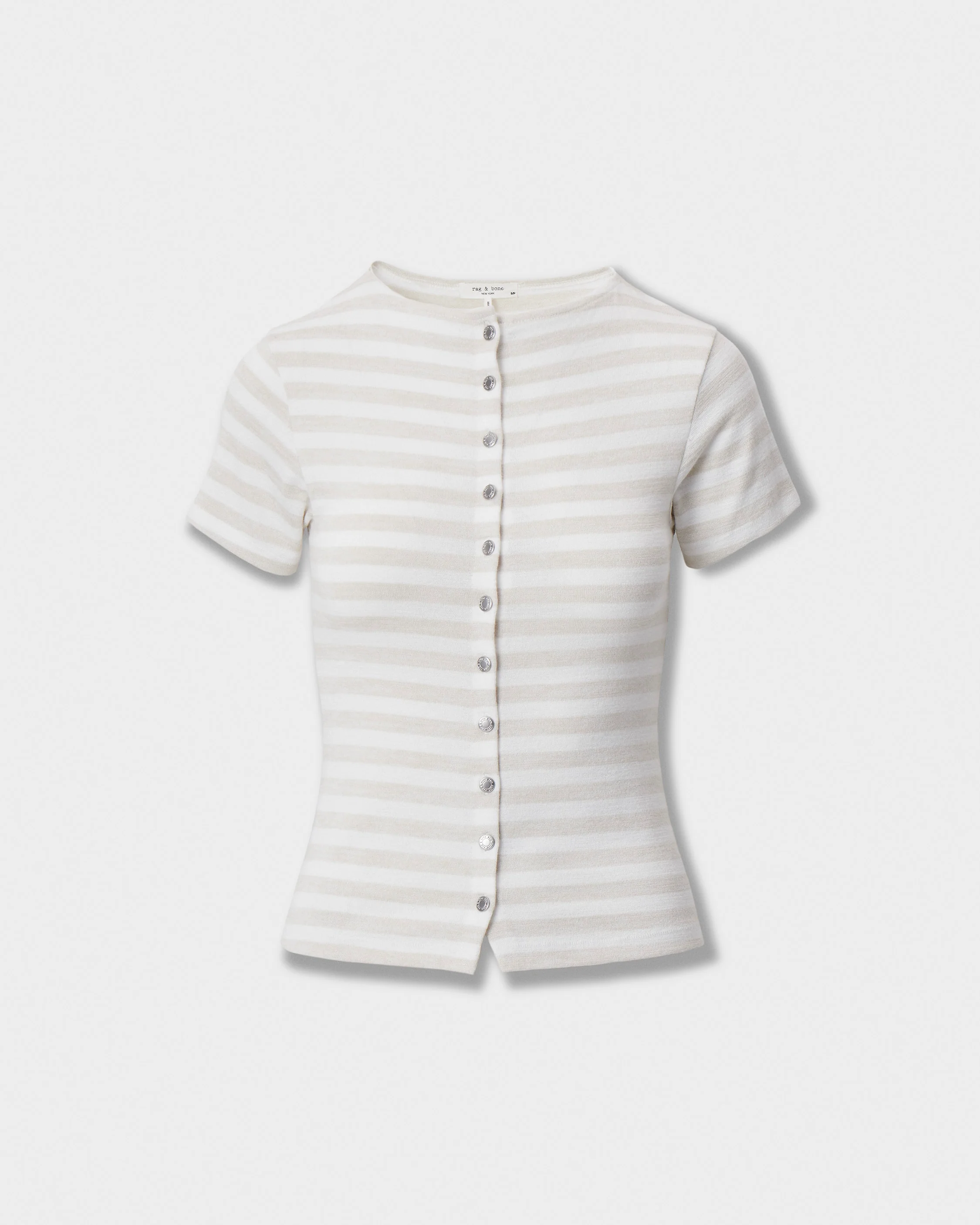 The Knit Striped Button Tee - Image 2