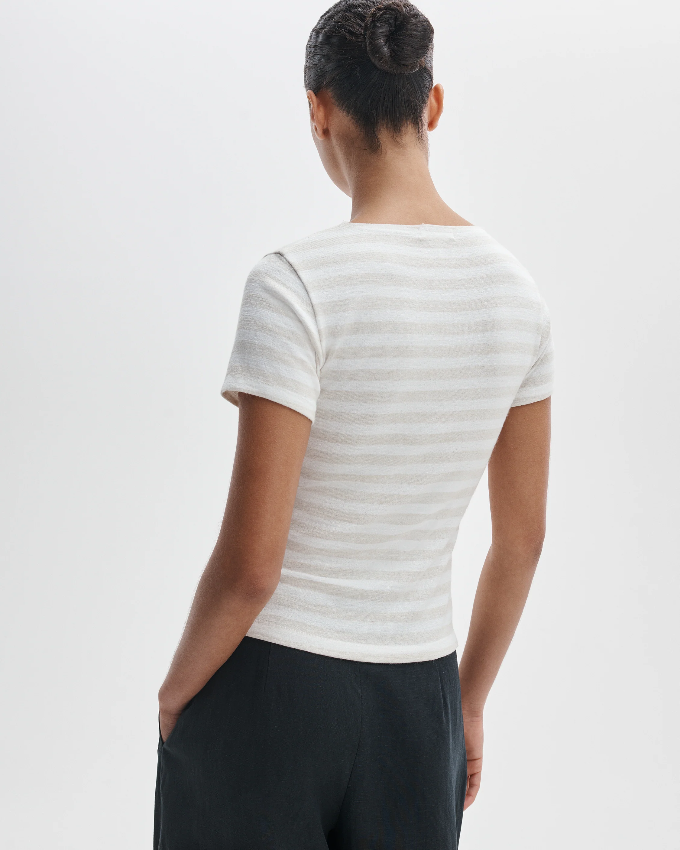 The Knit Striped Button Tee - Image 4