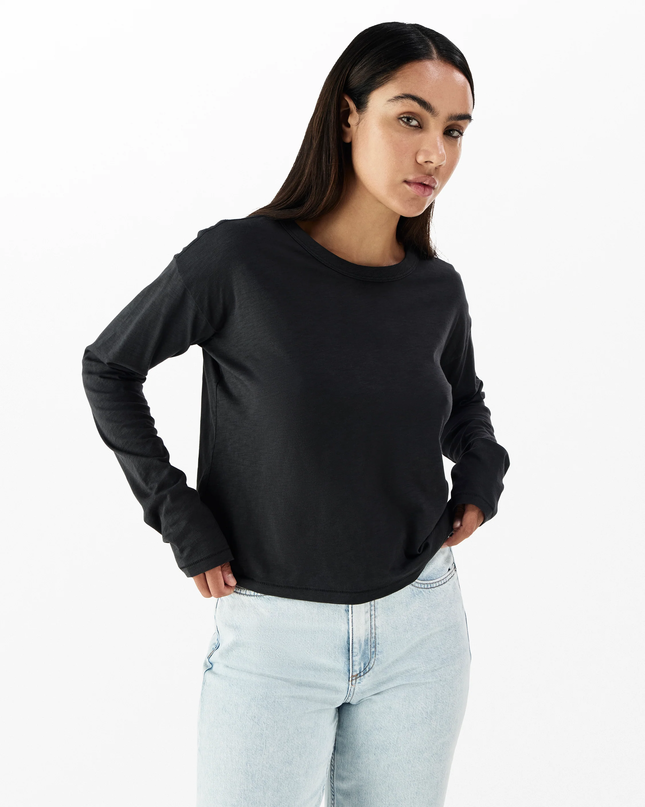 The Slub Cropped Long Sleeve