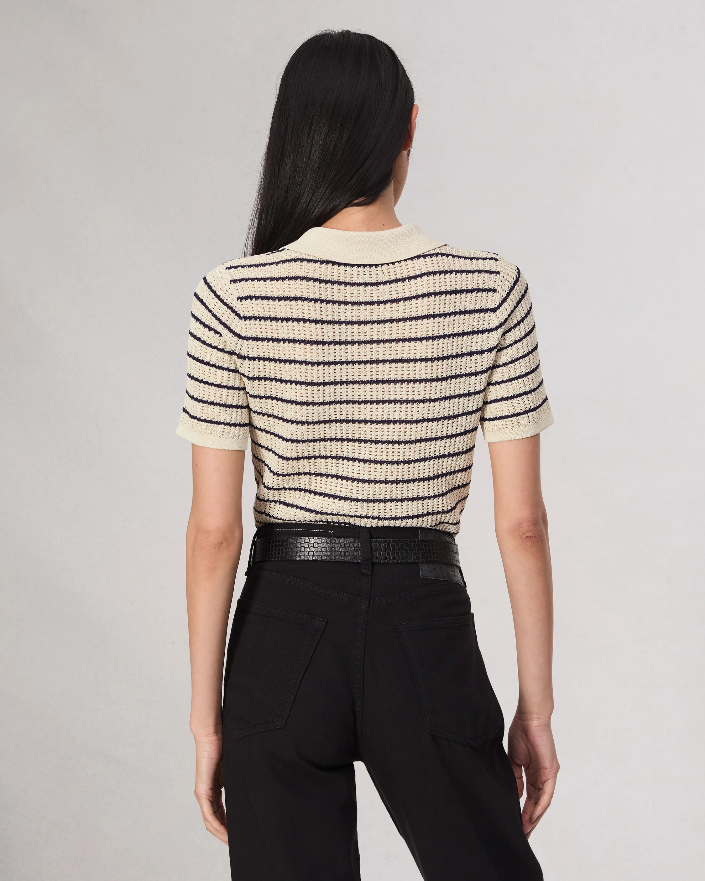 Viola Striped Cotton Polo - Image 5