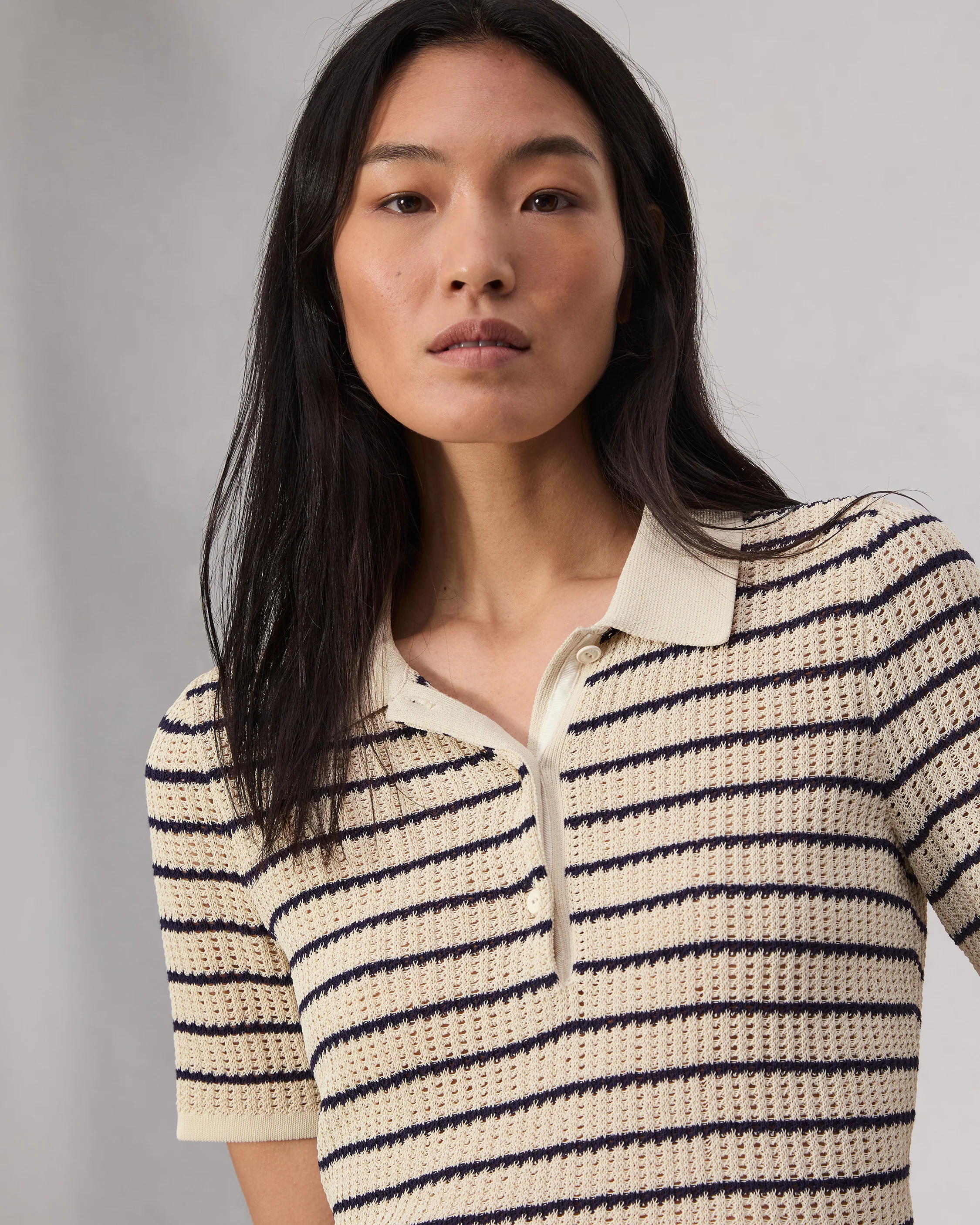 Viola Striped Cotton Polo - Image 6