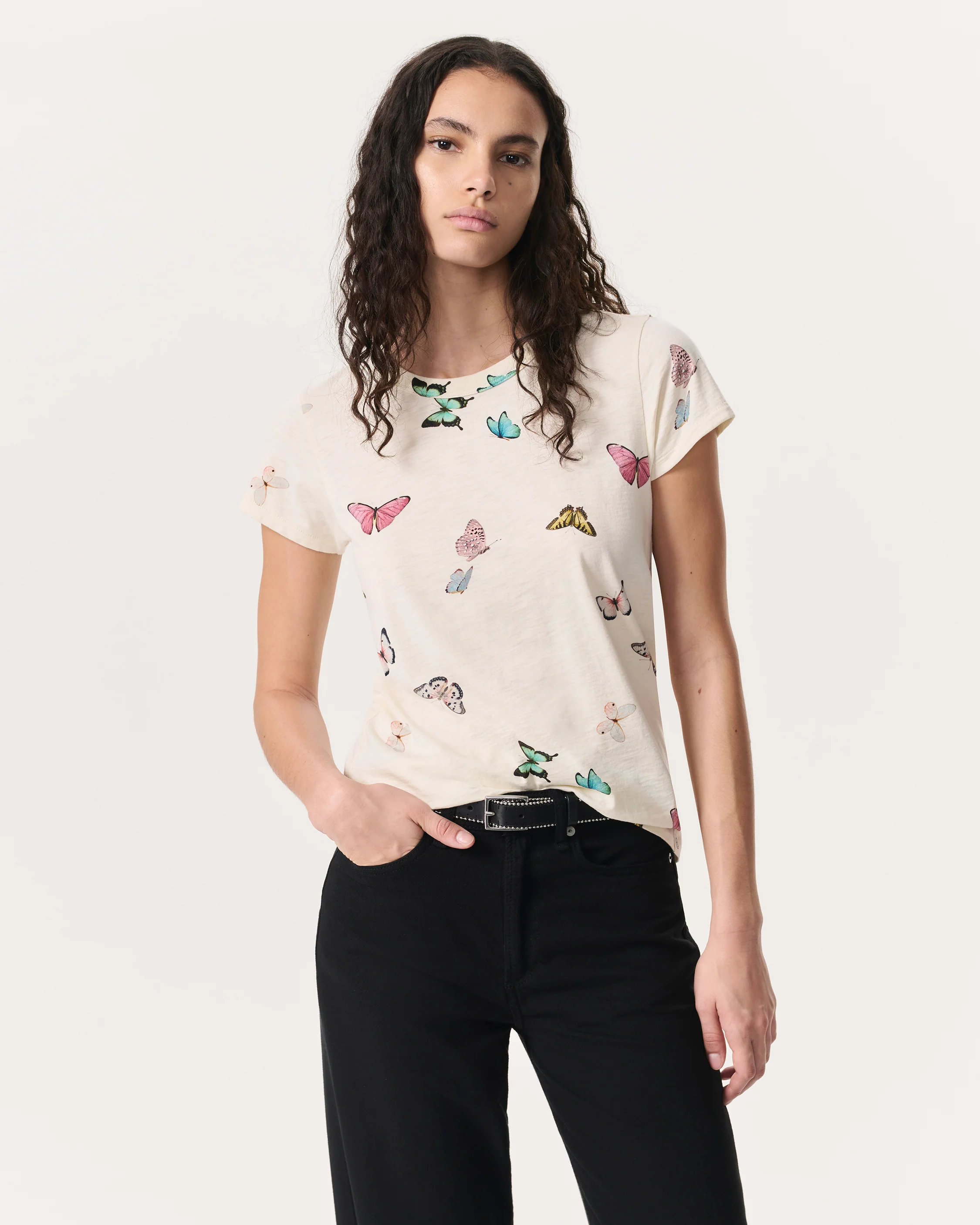 Butterfly Printed Cotton T-Shirt