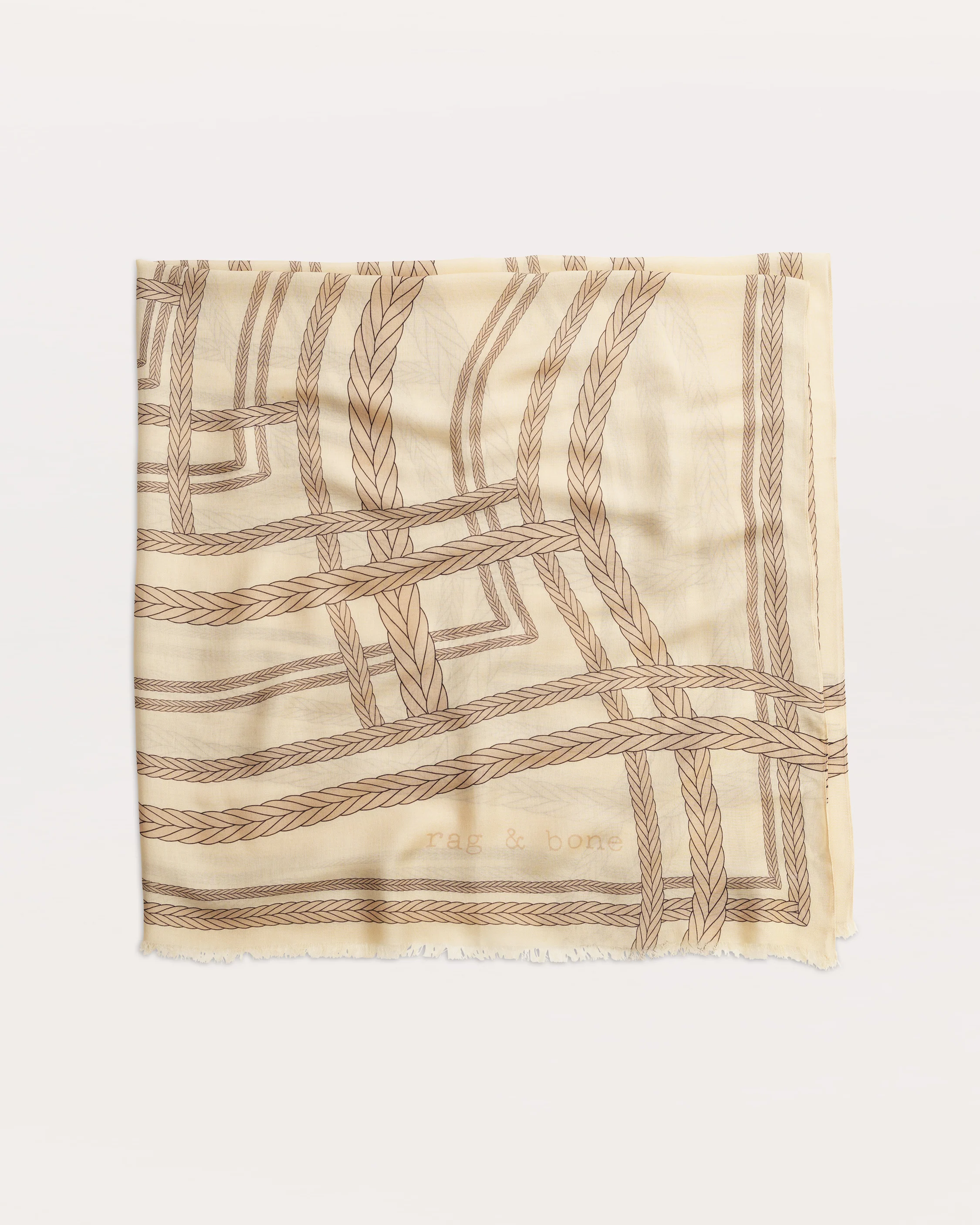 Braid-Print Modal-Cashmere Scarf