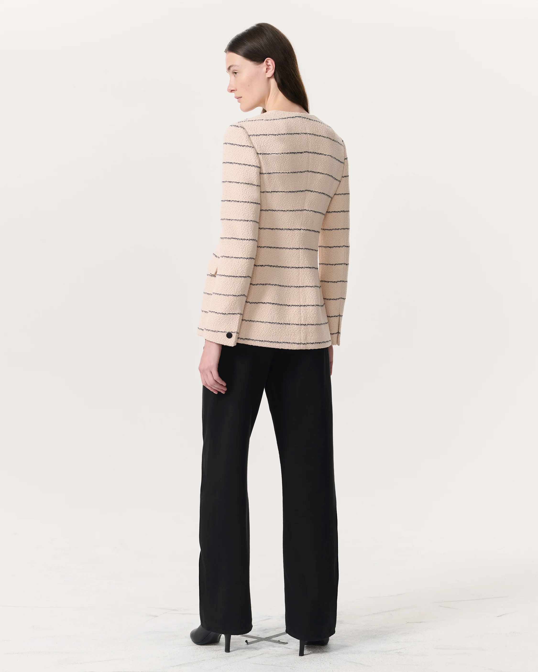 Roslyn Cotton Tweed Scoop-Neck Blazer - Image 5