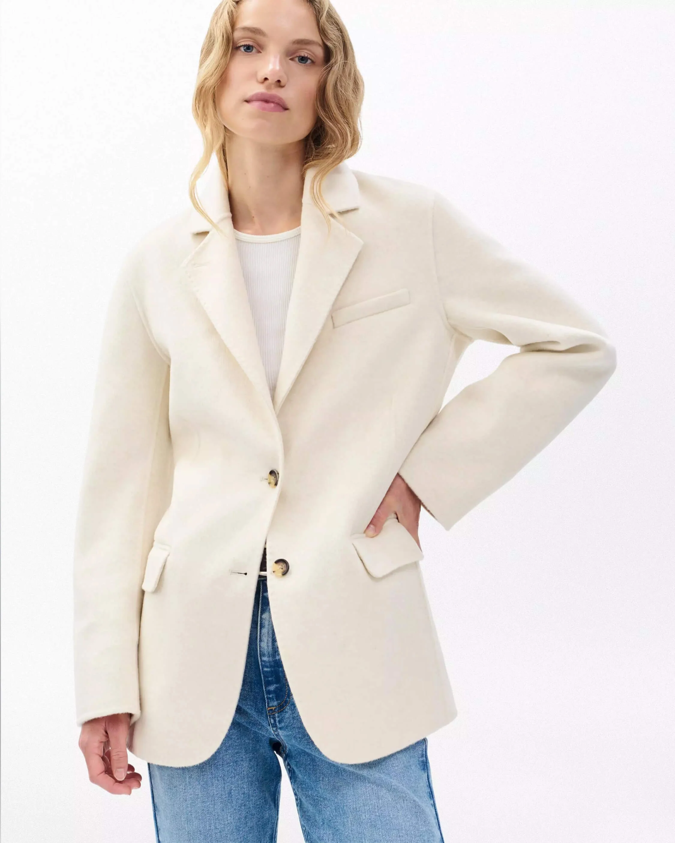 Zoe Double-Face Wool Blazer